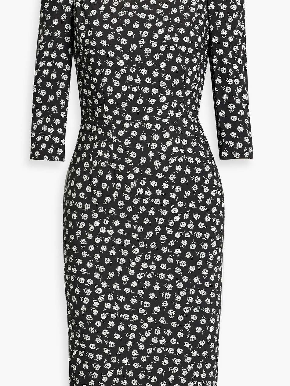floral-print crepe dress
