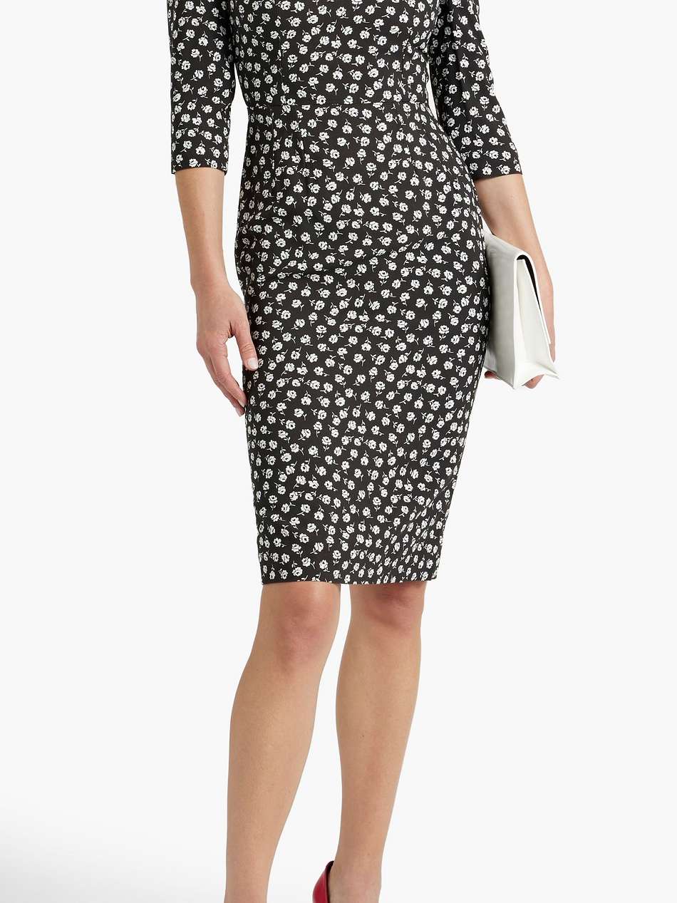floral-print crepe dress