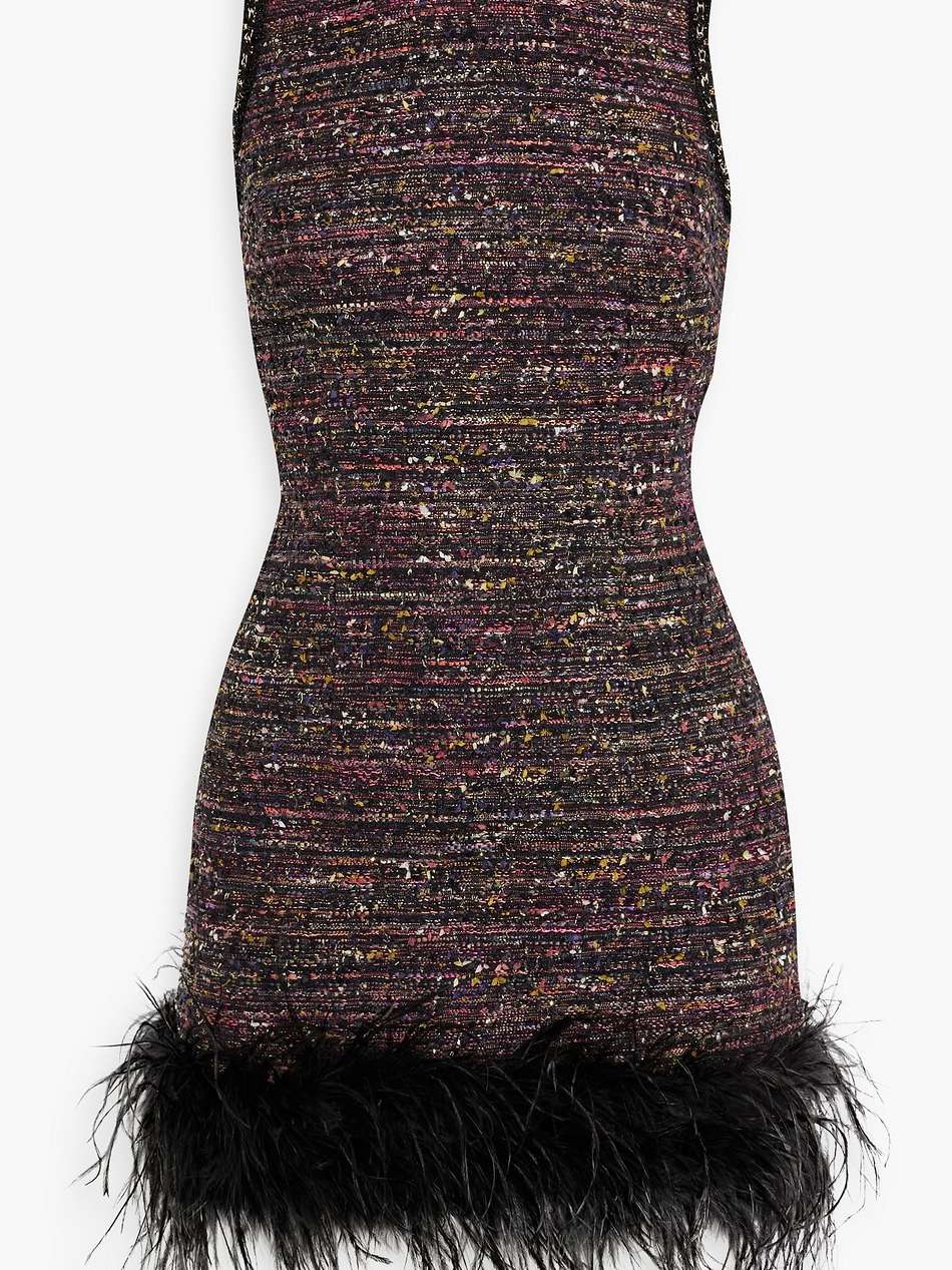 monet embellished tweed mini dress
