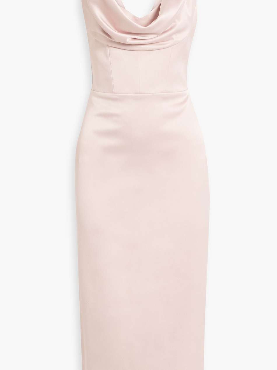 draped satin-crepe midi dress