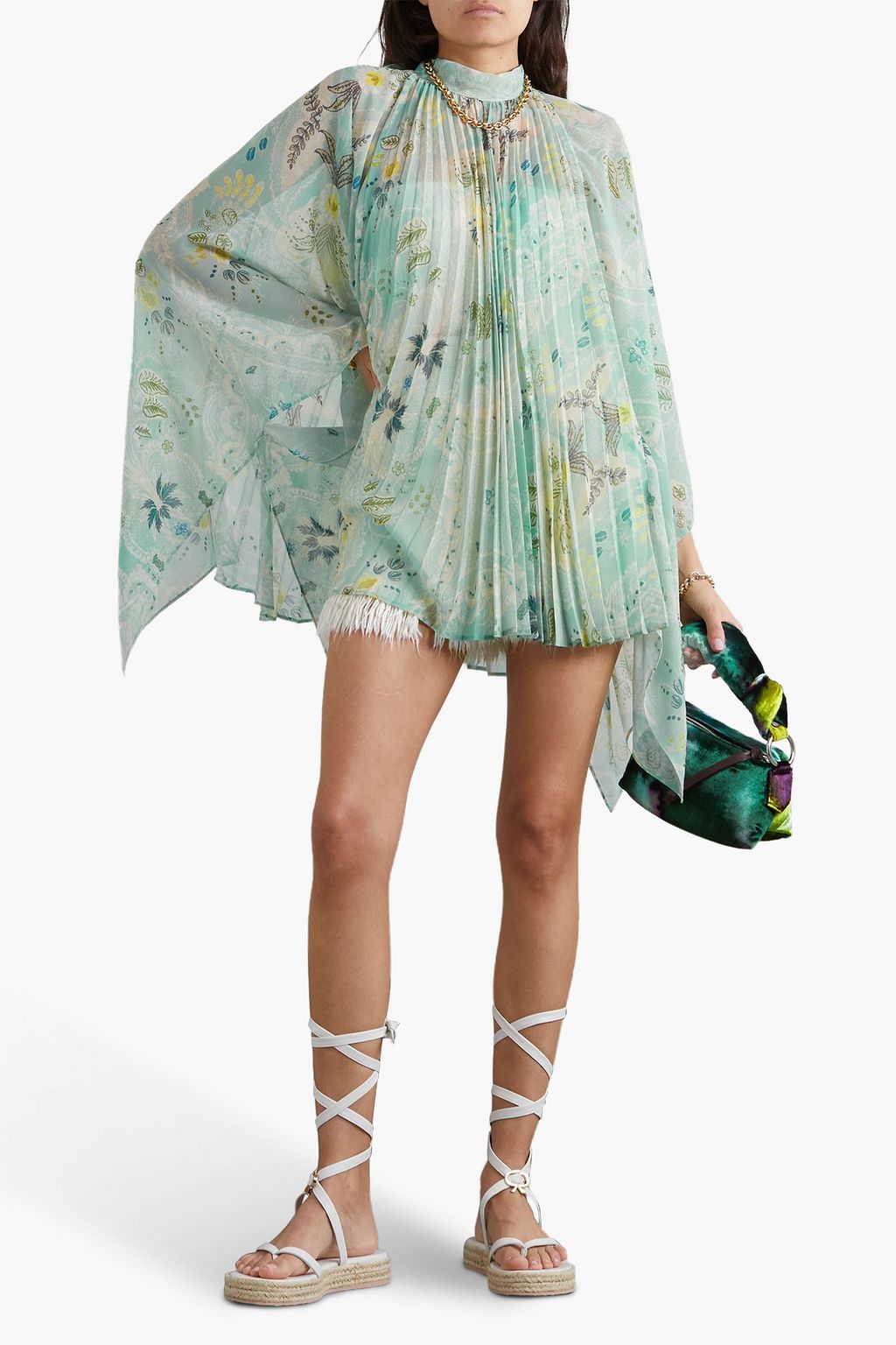 ETRO Pleated printed chiffon tunic