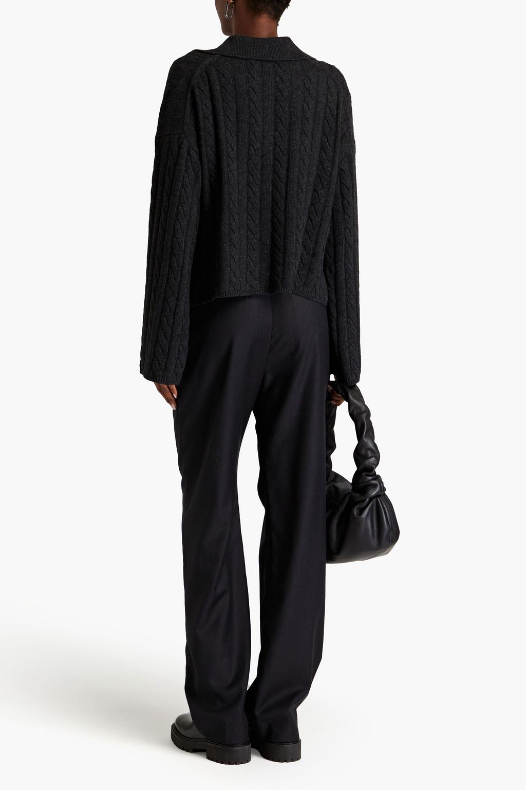 JOSEPH Pullover mit Polokragen und Zopfstrickmuster
