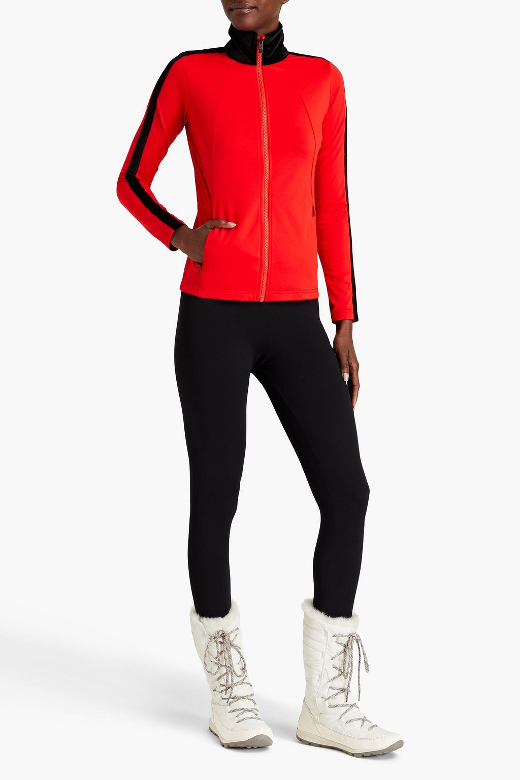 FUSALP Stellaria velvet-trimmed jersey jacket