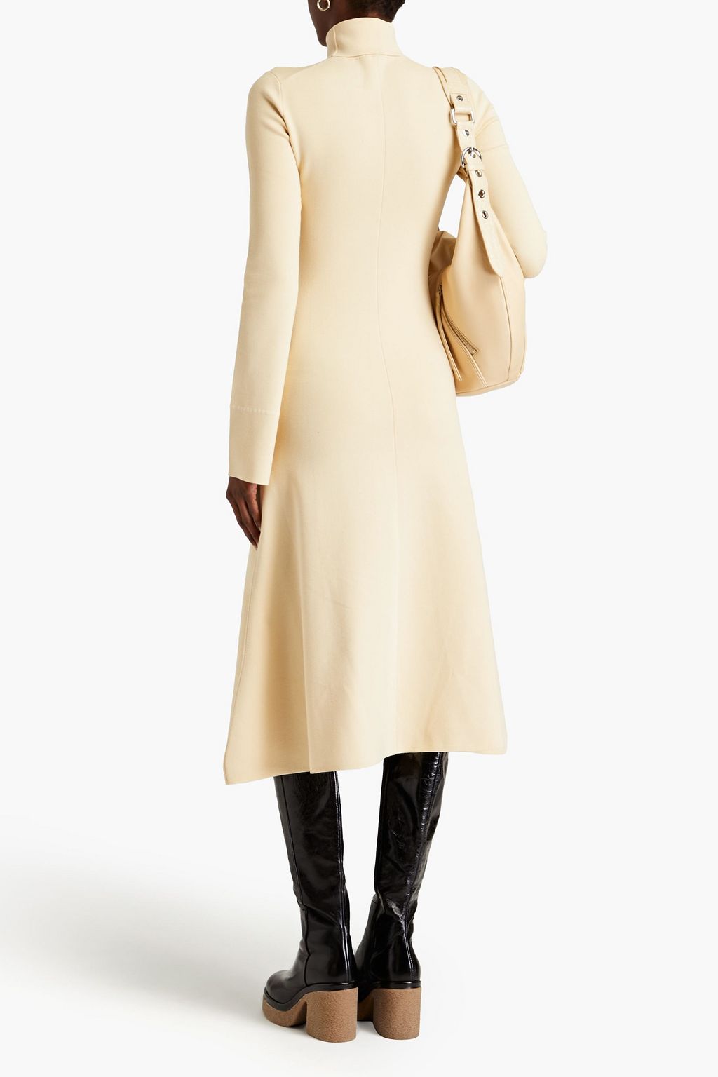 JOSEPH Stretch silk-blend turtleneck midi dress