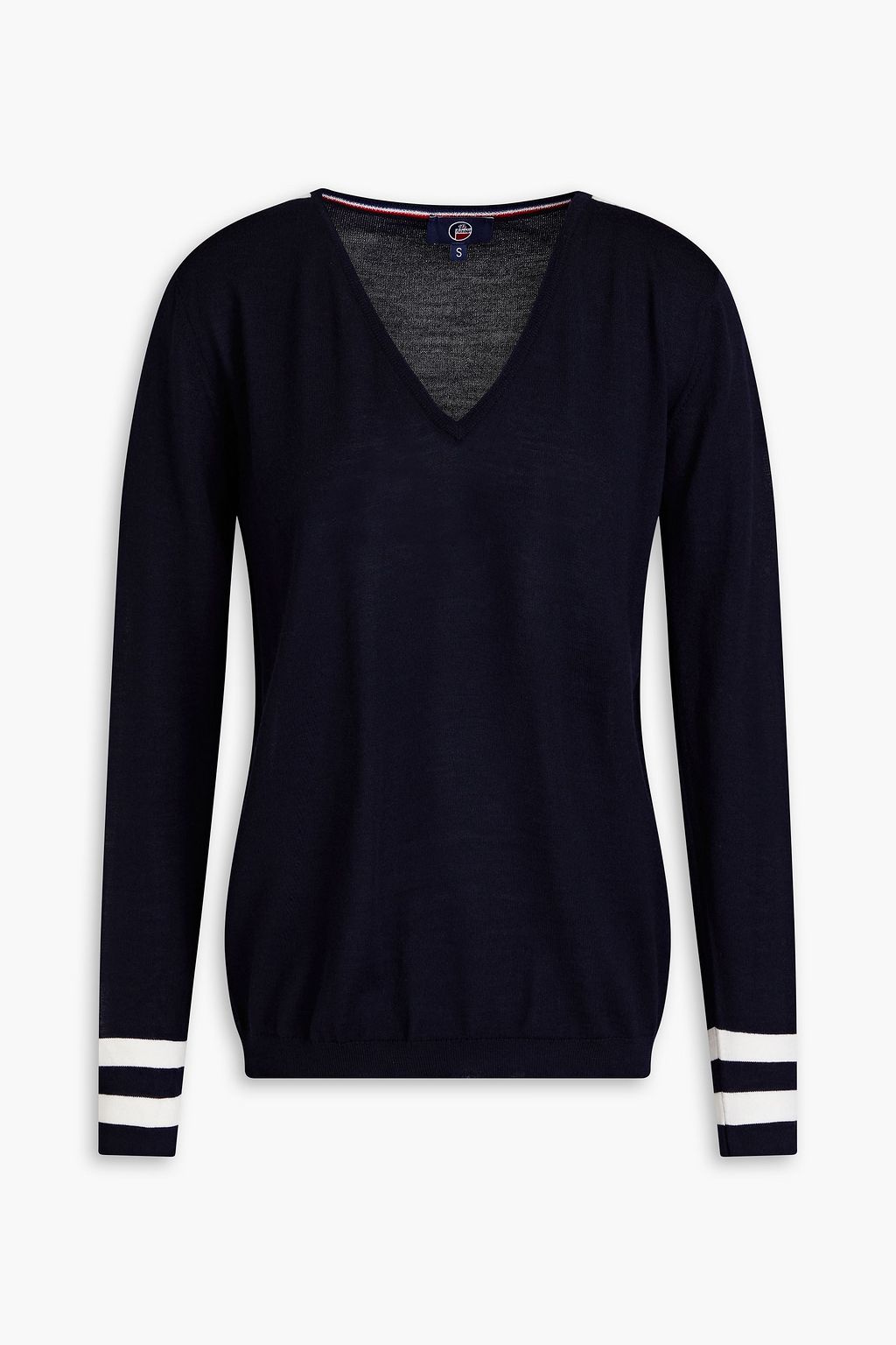 Taysse striped merino wool sweater midnight blue S