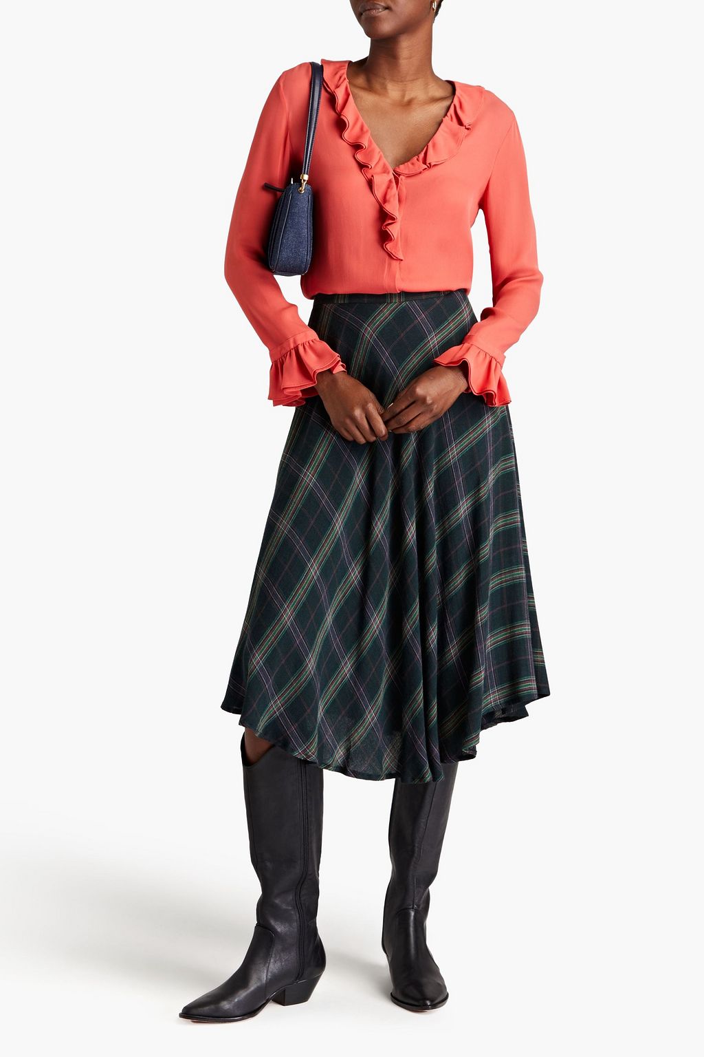 ETRO Ruffled silk-crepe top