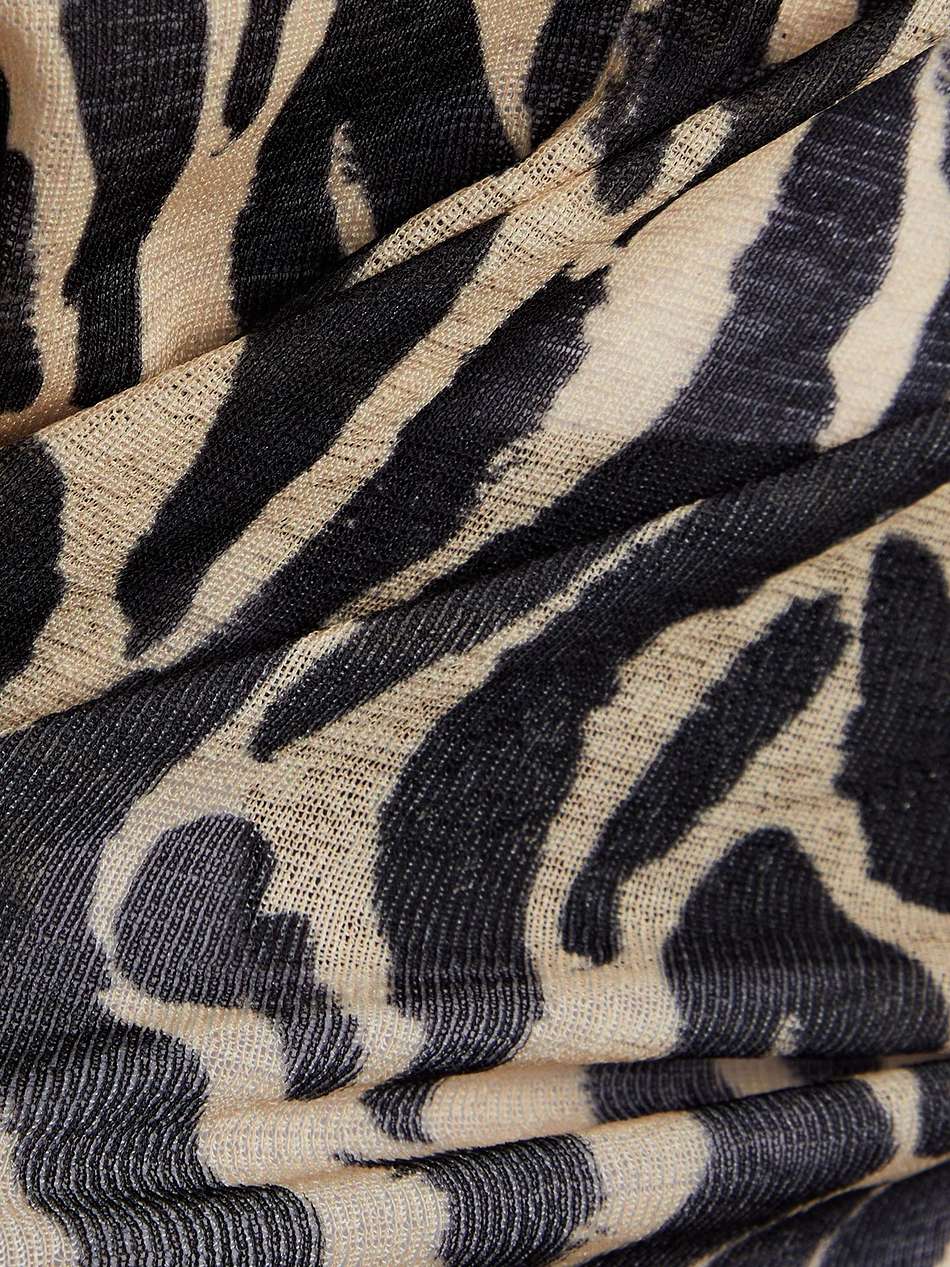 harri zebra-print stretch-jersey turtleneck top