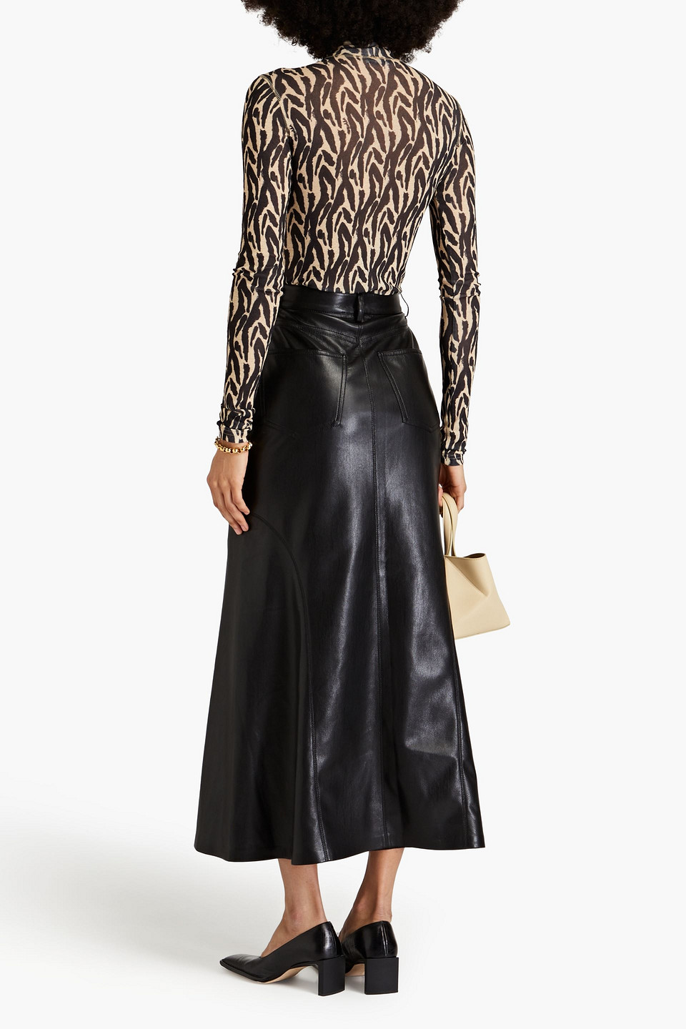 Nanushka Harri Zebra-print Stretch-jersey Turtleneck Top In Animal Print
