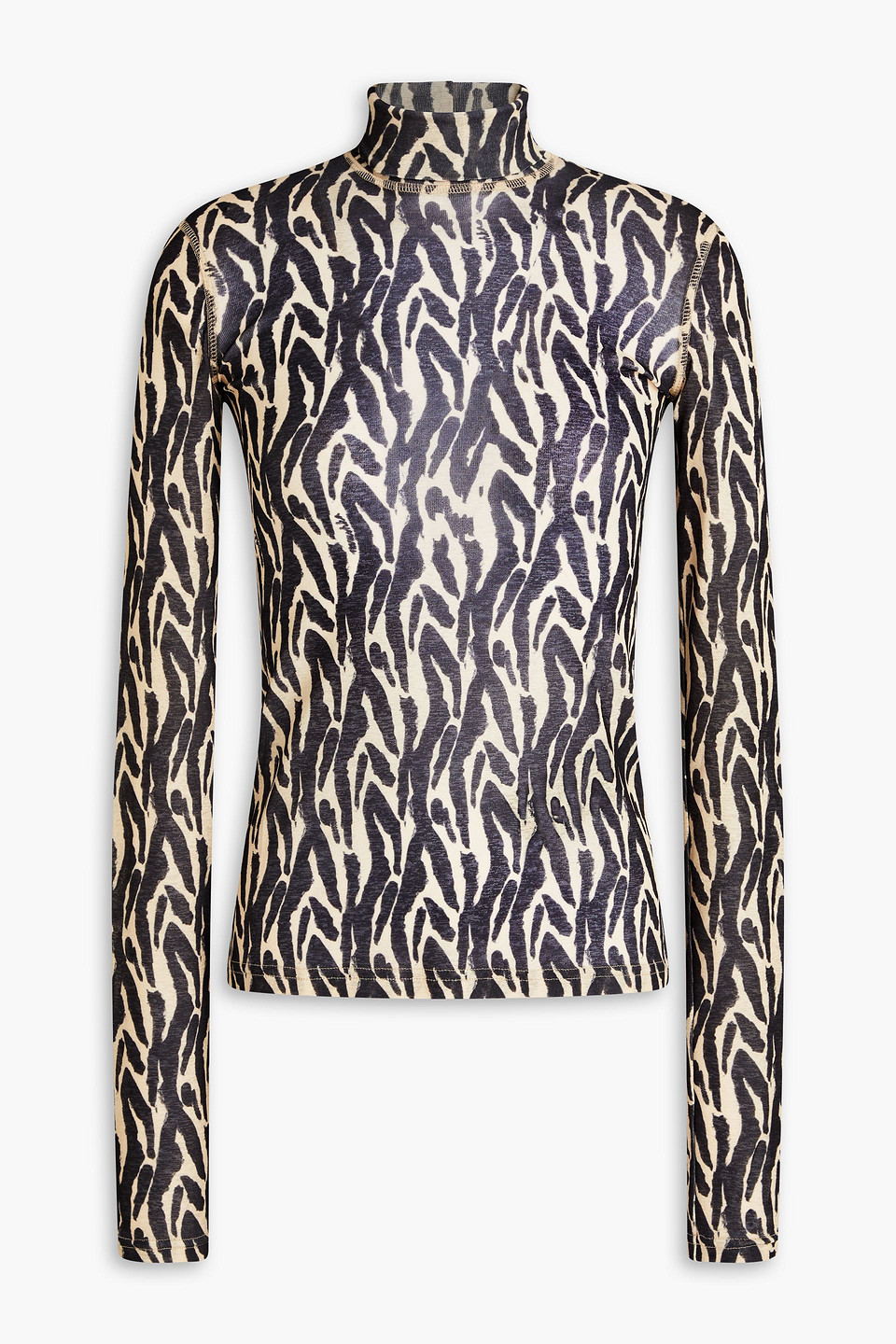 Nanushka Harri Zebra-print Stretch-jersey Turtleneck Top In Animal Print