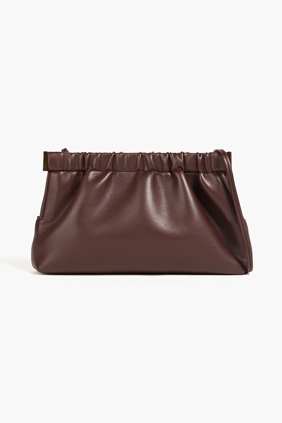 Nanushka Bar Ruched Faux Leather Clutch