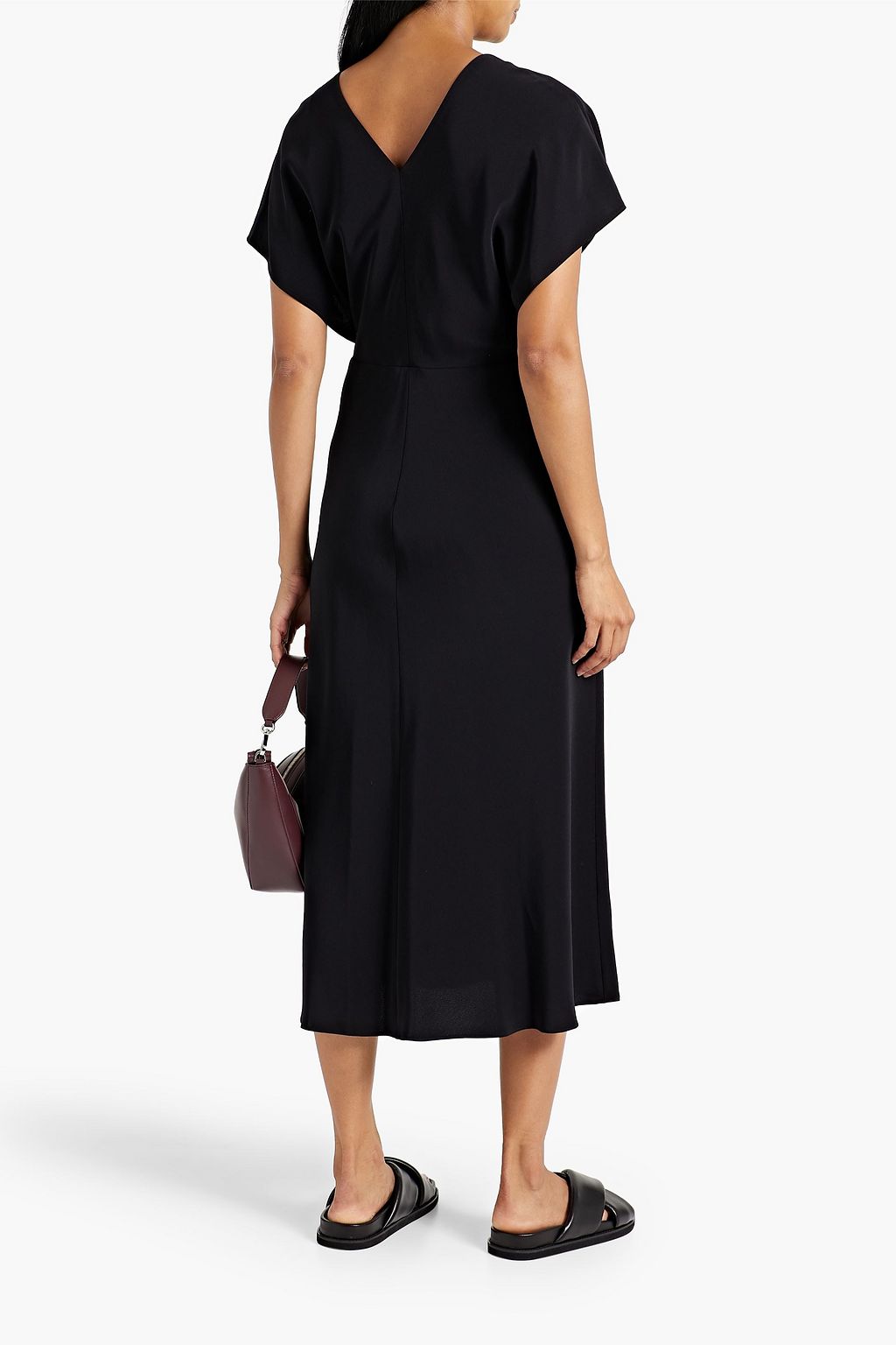 VINCE. Draped crepe midi dress