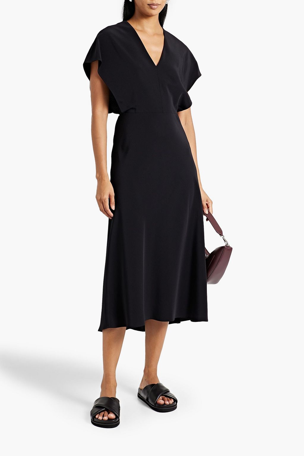 VINCE. Draped crepe midi dress