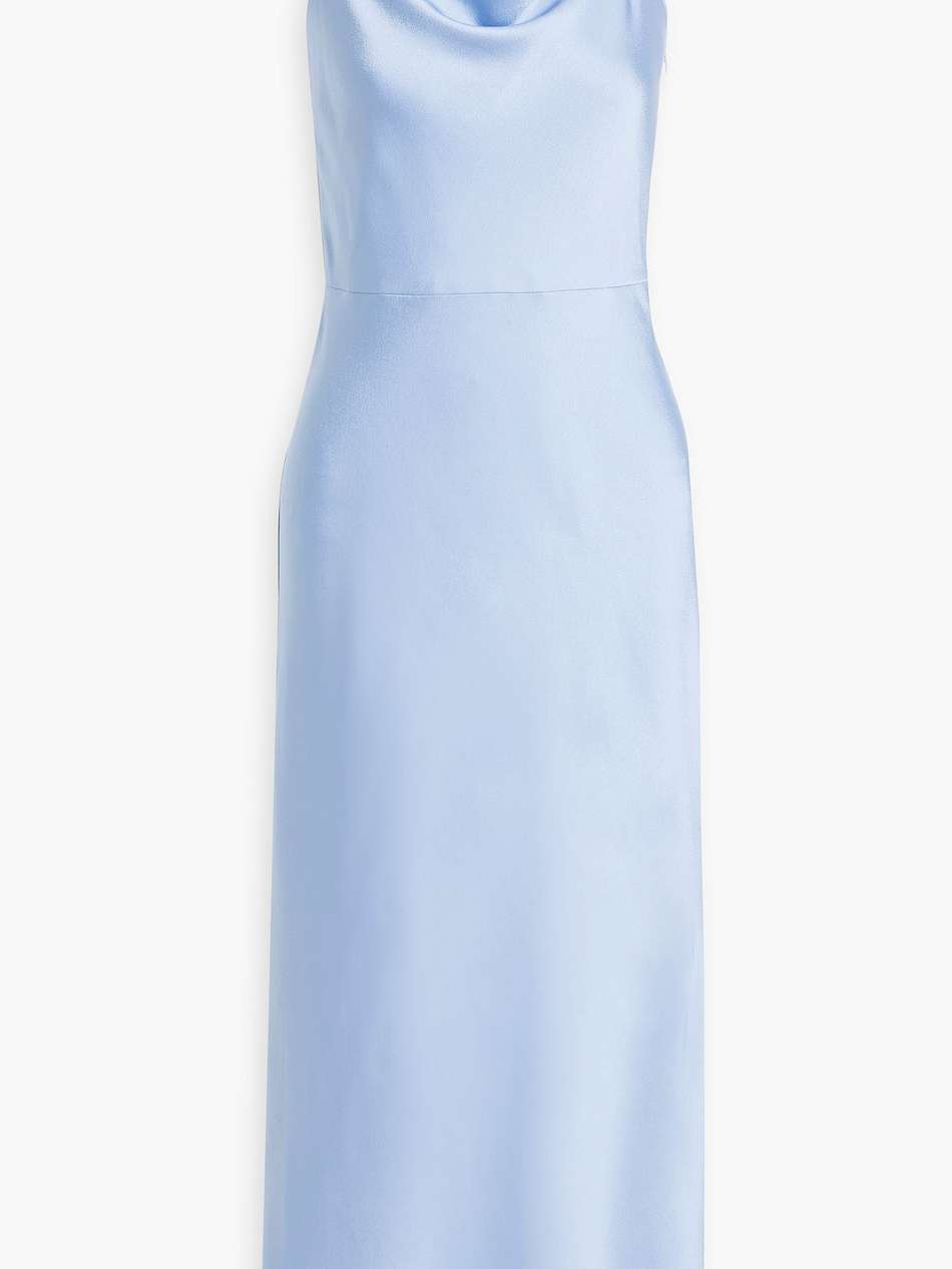 draped satin-crepe midi dress