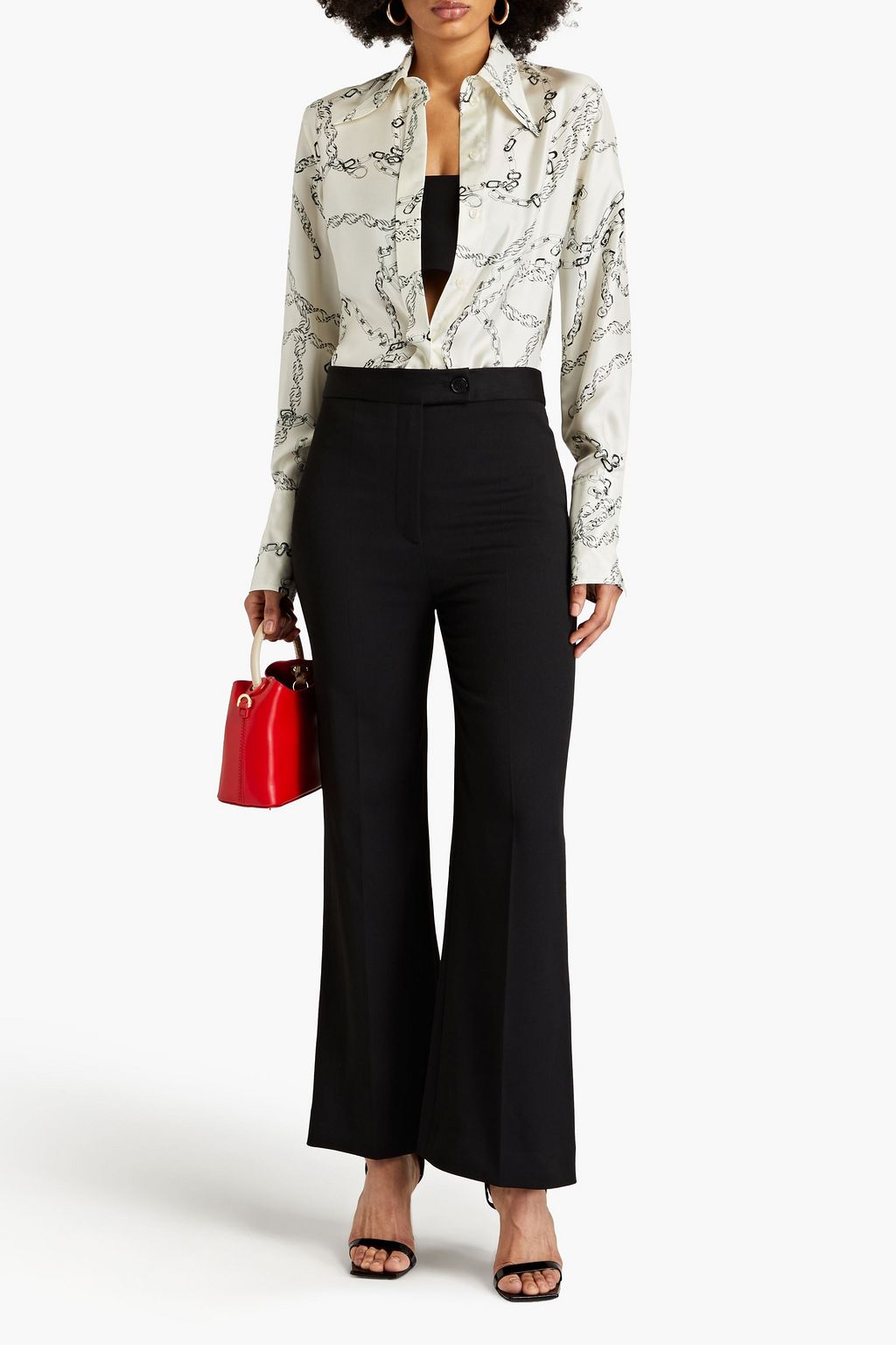 VICTORIA BECKHAM Stretch-twill flared pants