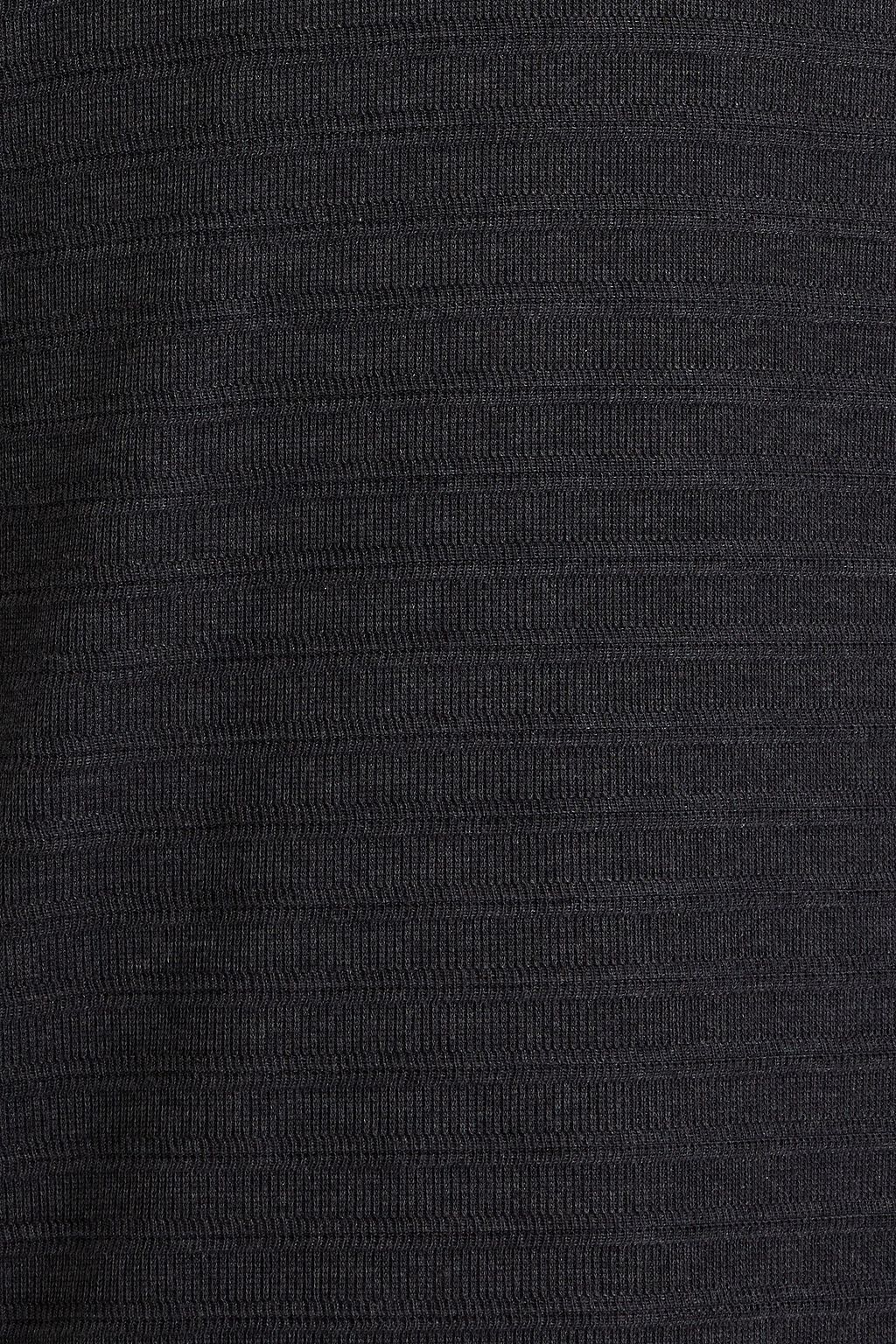 DUNHILL Ribbed muberry silk polo shirt