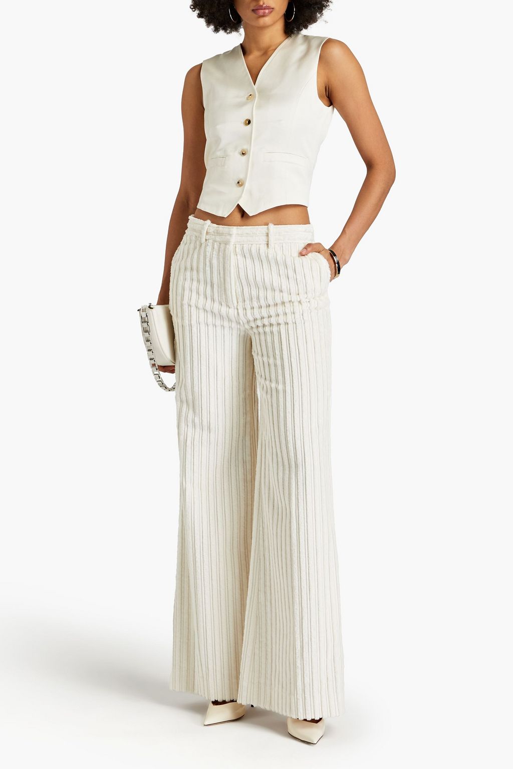 VICTORIA BECKHAM コットンコーデュロイ ワイドレッグパンツ