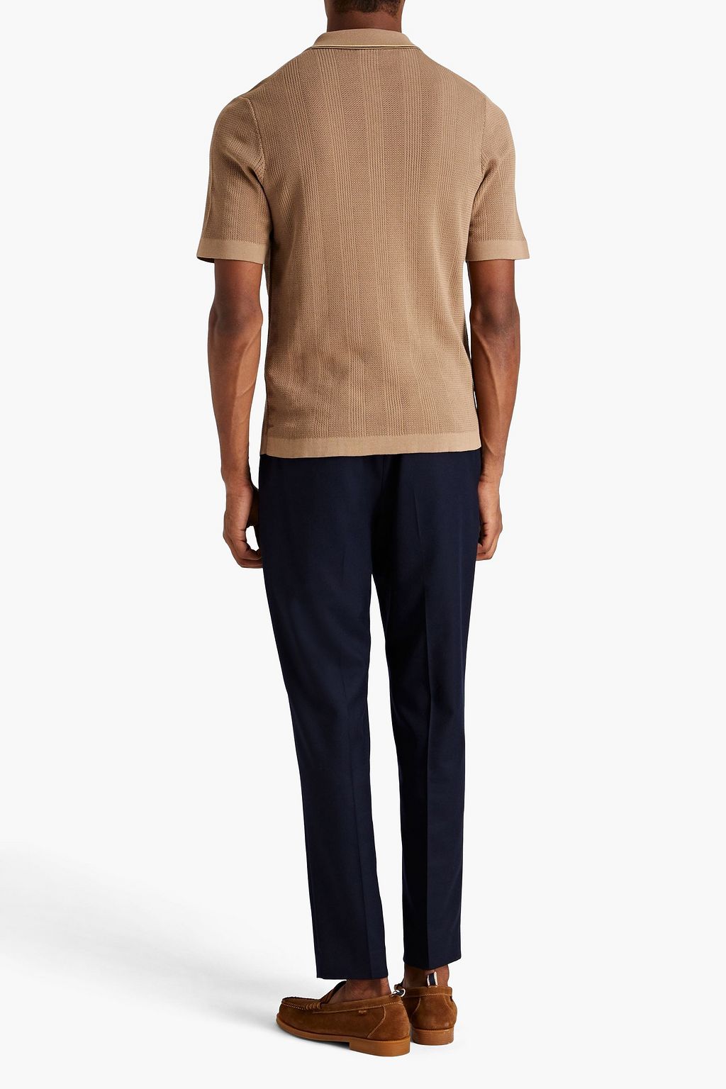 DUNHILL Ribbed cotton polo shirt