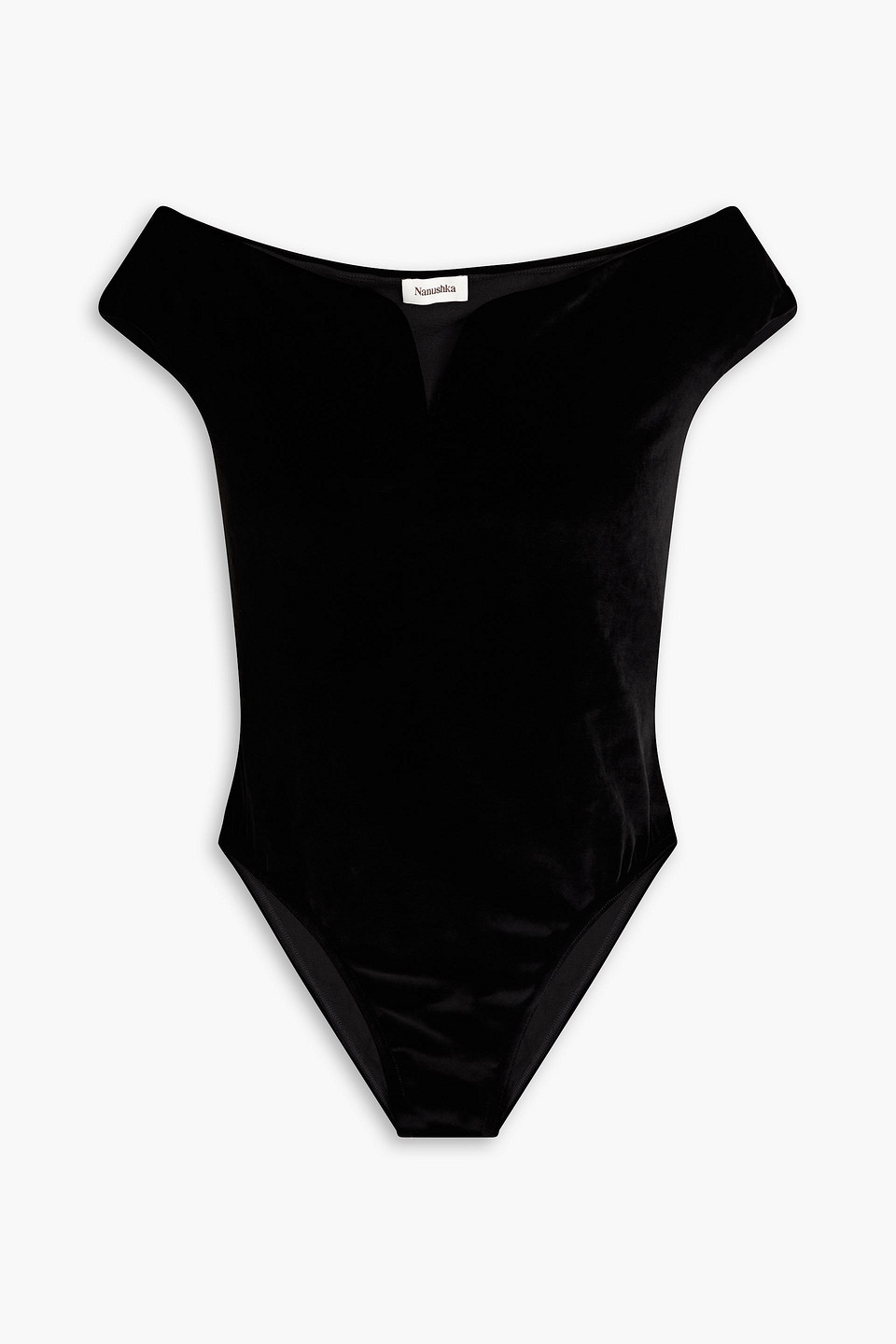 Gesa off-the-shoulder velvet bodysuit