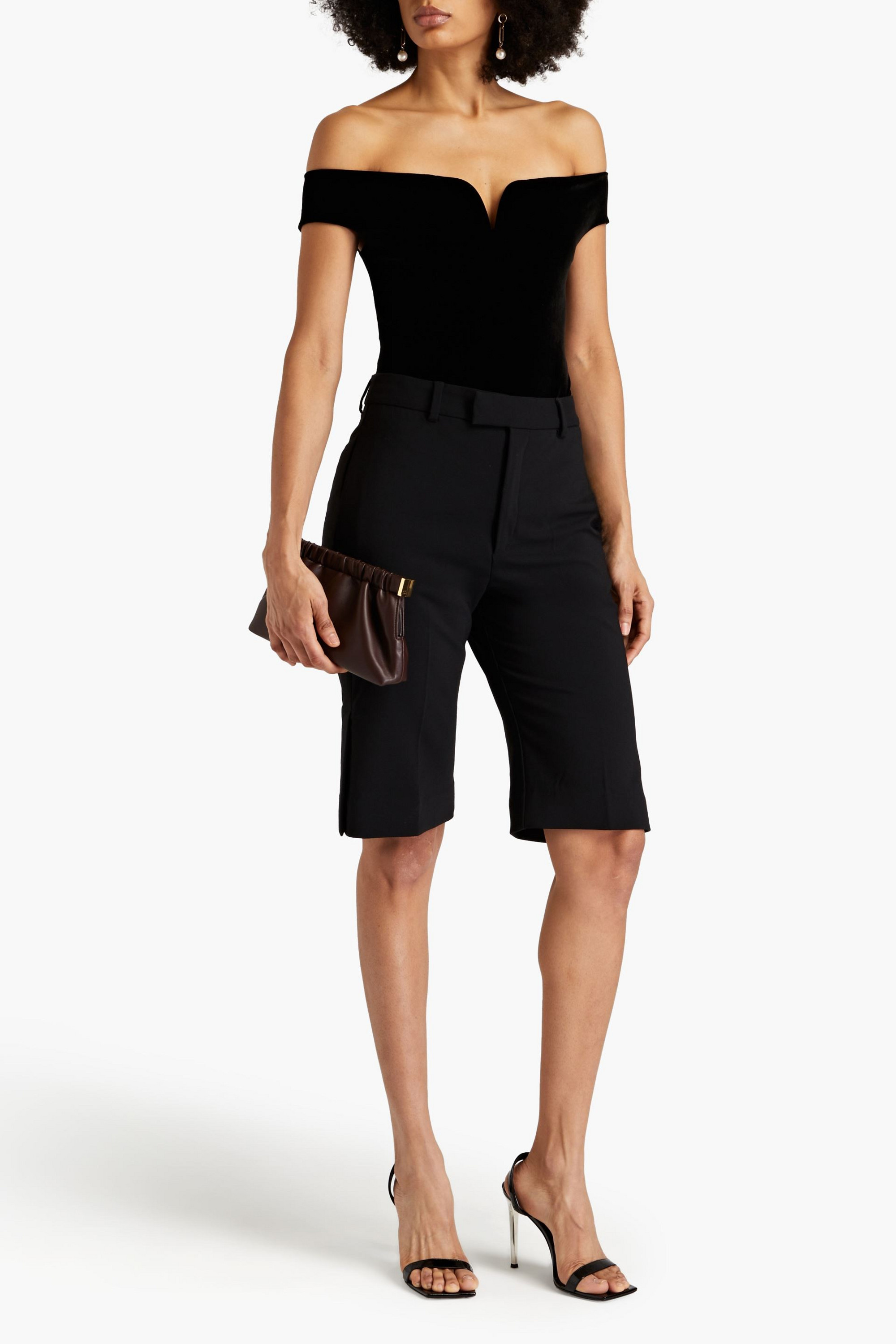 Nanushka Gesa off-the-shoulder velvet bodysuit