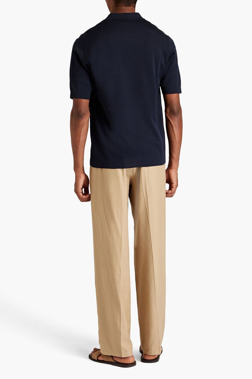DUNHILL Printed mulberry silk-blend twill polo shirt