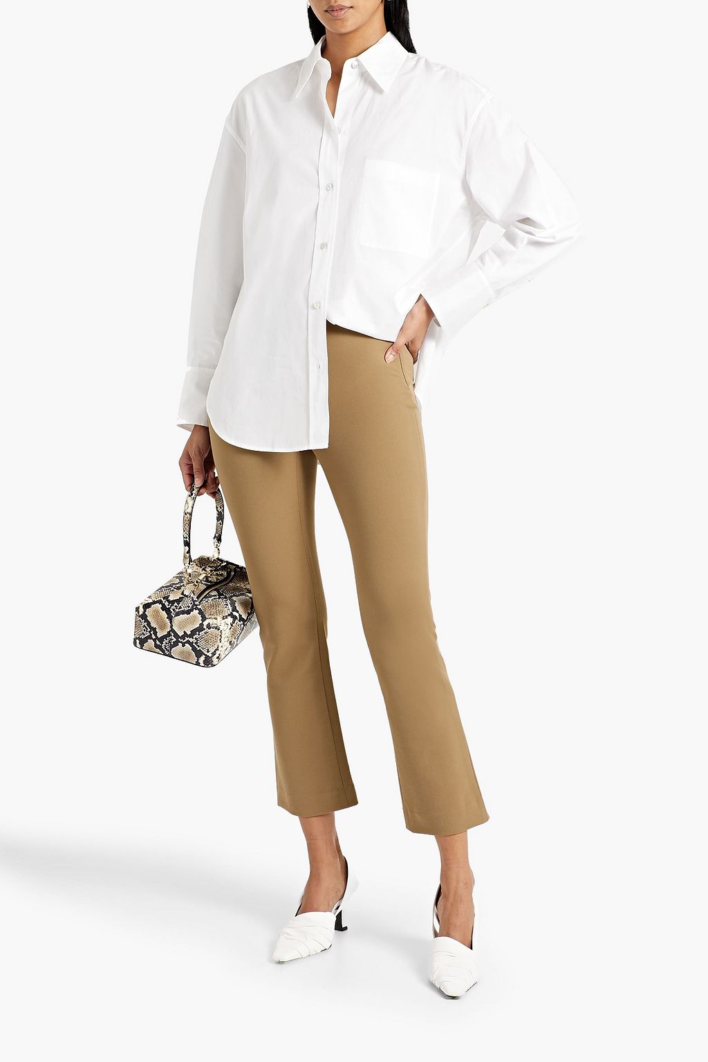 VINCE. Cropped crepe bootcut pants