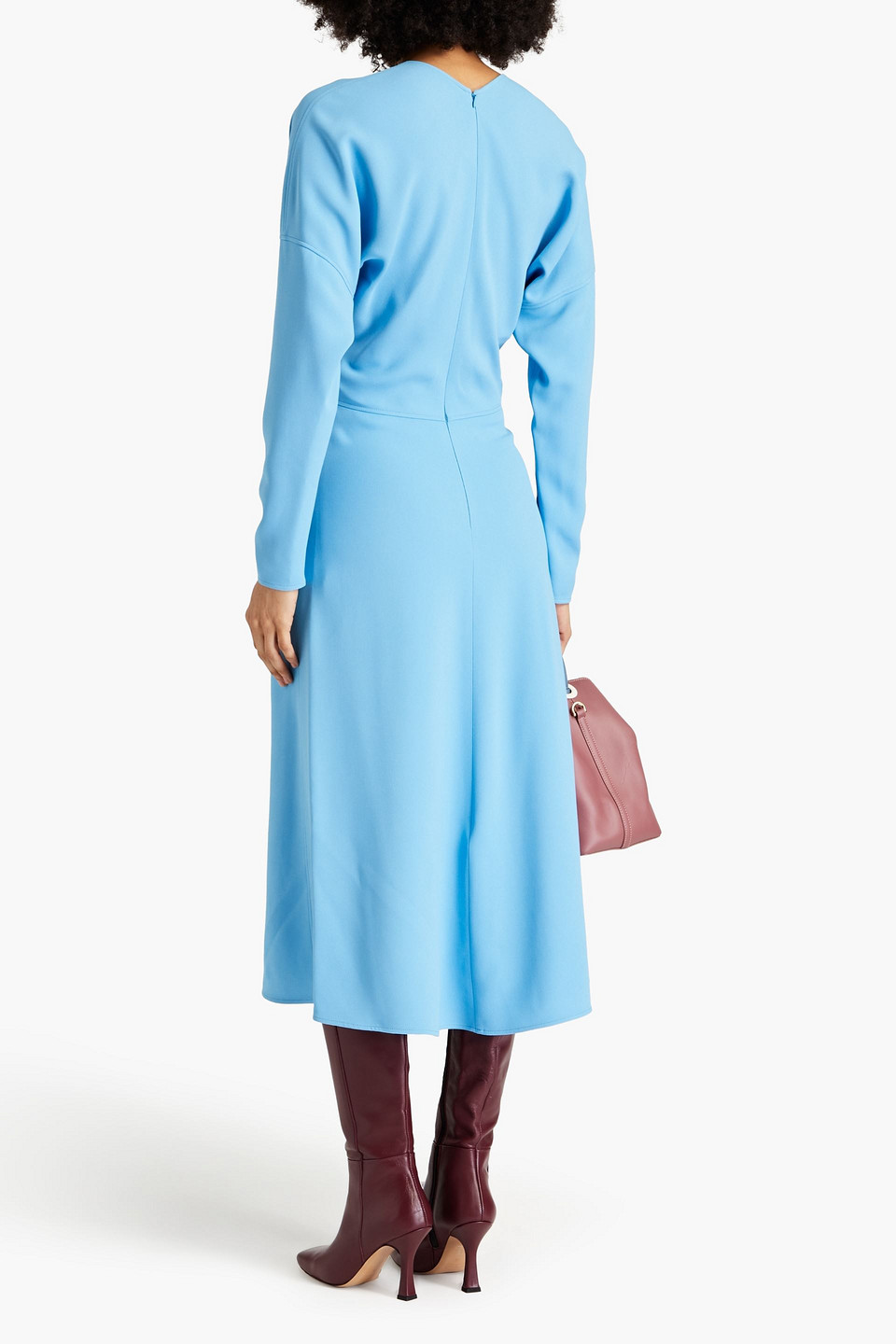 Victoria Beckham Cady Midi Dress In Light Blue