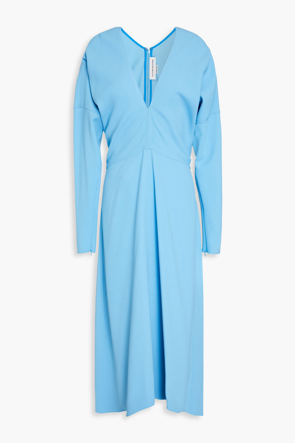 Victoria Beckham Cady Midi Dress In Light Blue