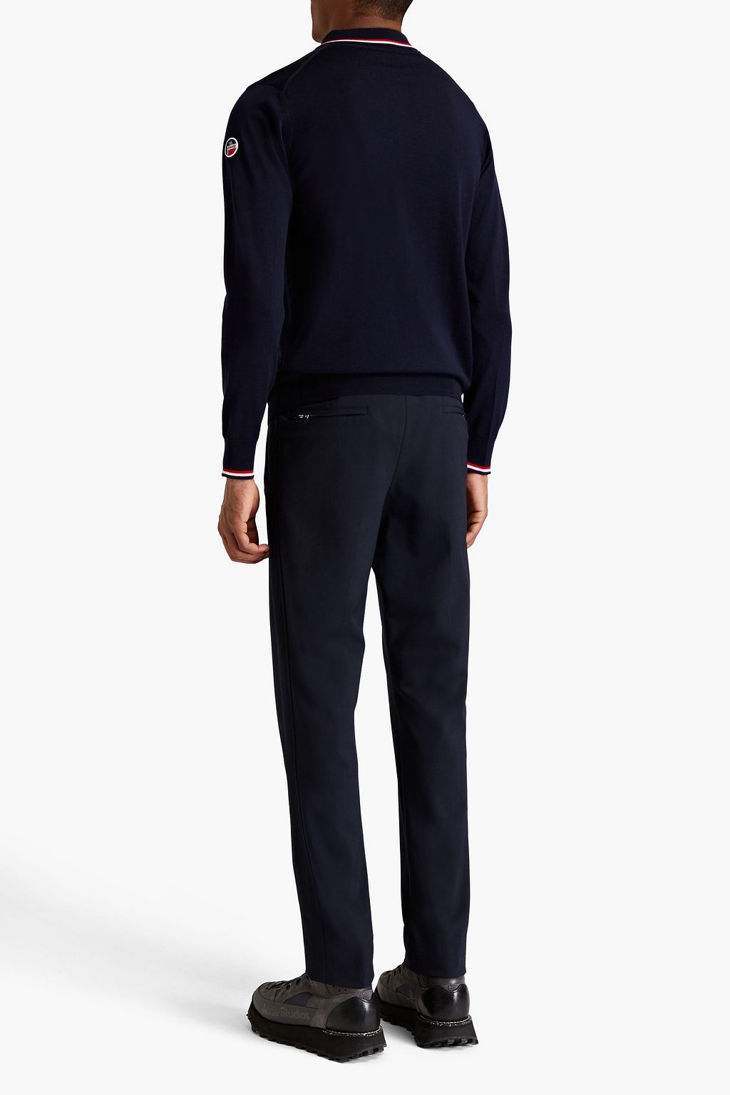 FUSALP Poloshirt aus melierter Merinowolle