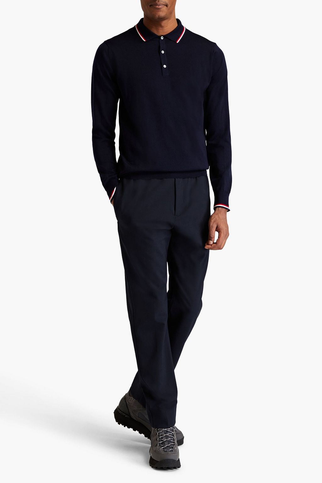 FUSALP Poloshirt aus melierter Merinowolle