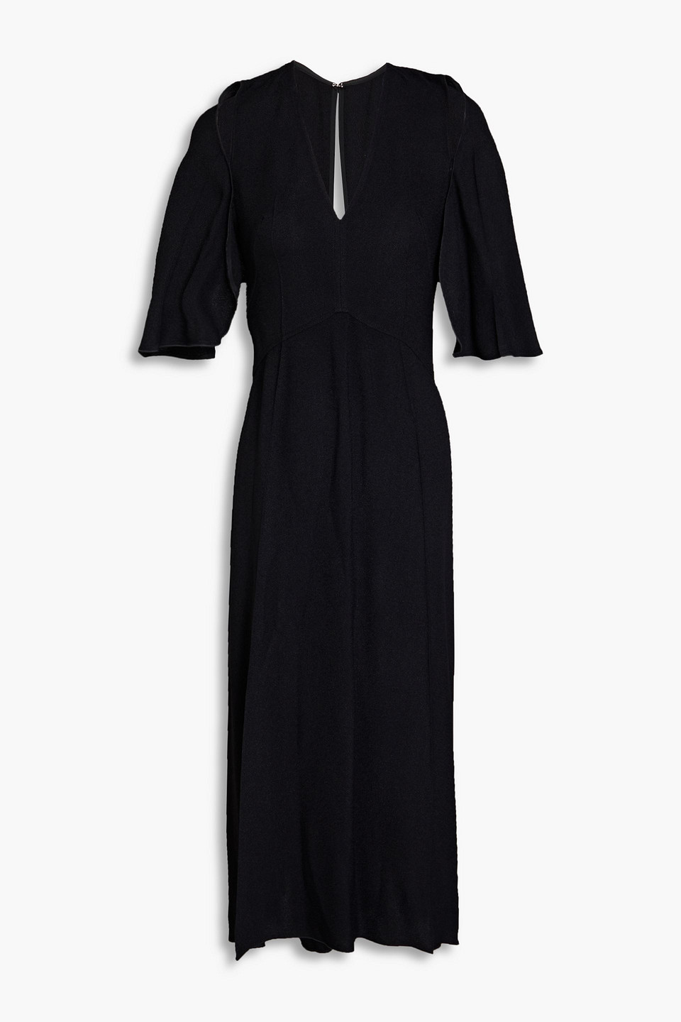 Victoria Beckham Cold-shoulder Cutout Crepe Midi Dress In Black