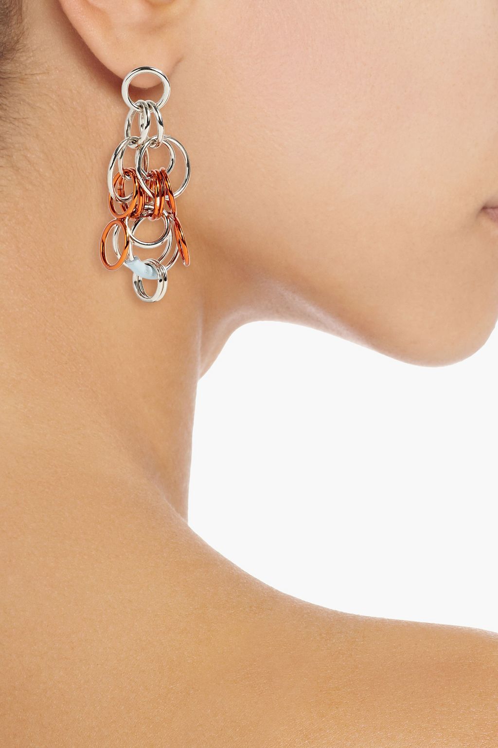 CHLOÉ Silver-tone enamel earrings