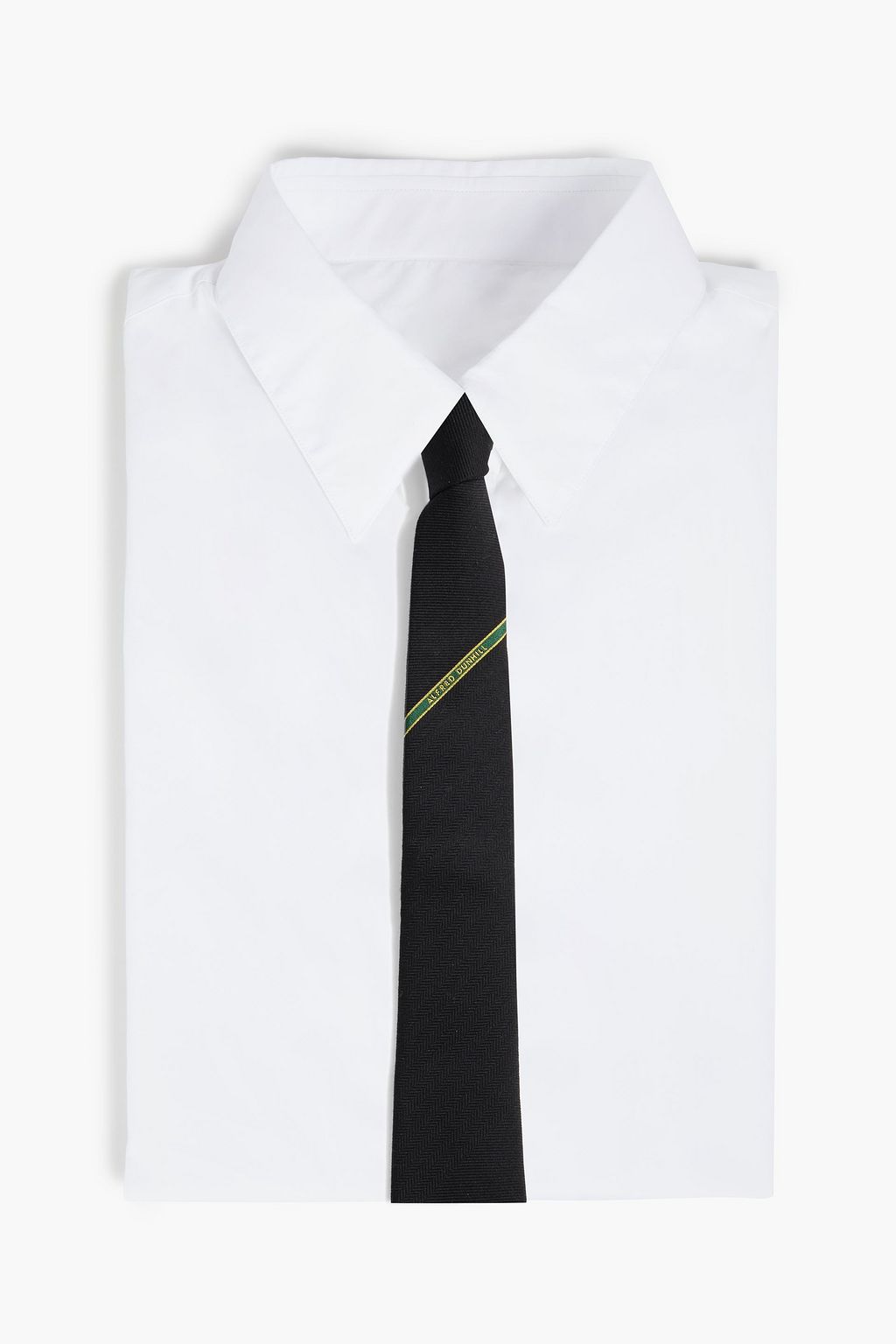 DUNHILL Wool and mulberry silk-blend tie