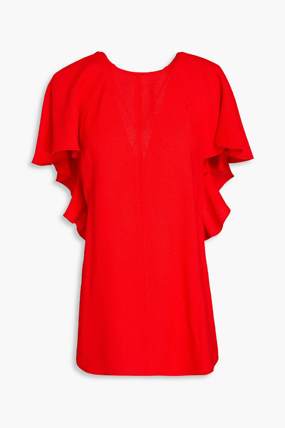 victoria beckham - ruffled crepe top - red - uk 6