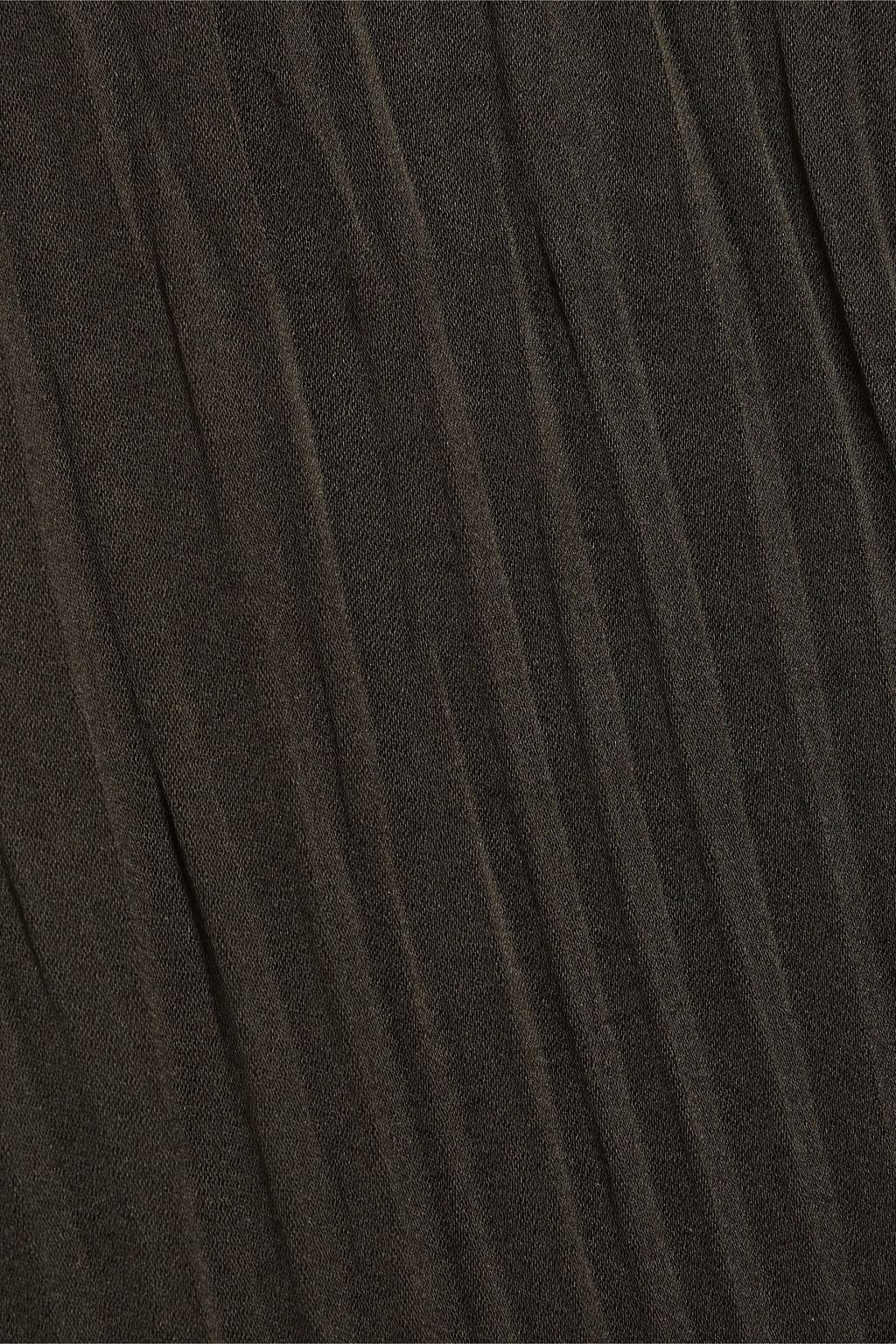 VINCE. Plissé-satin turtleneck top