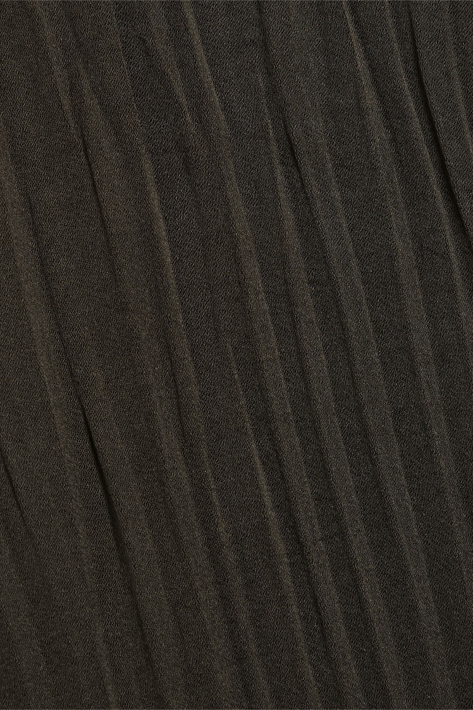 Vince Plissé-satin Turtleneck Top In Dark Green