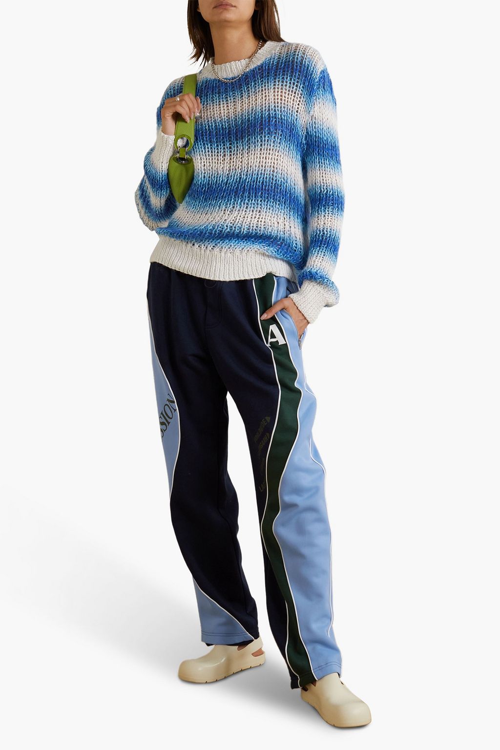 AGR Striped cotton-blend sweater