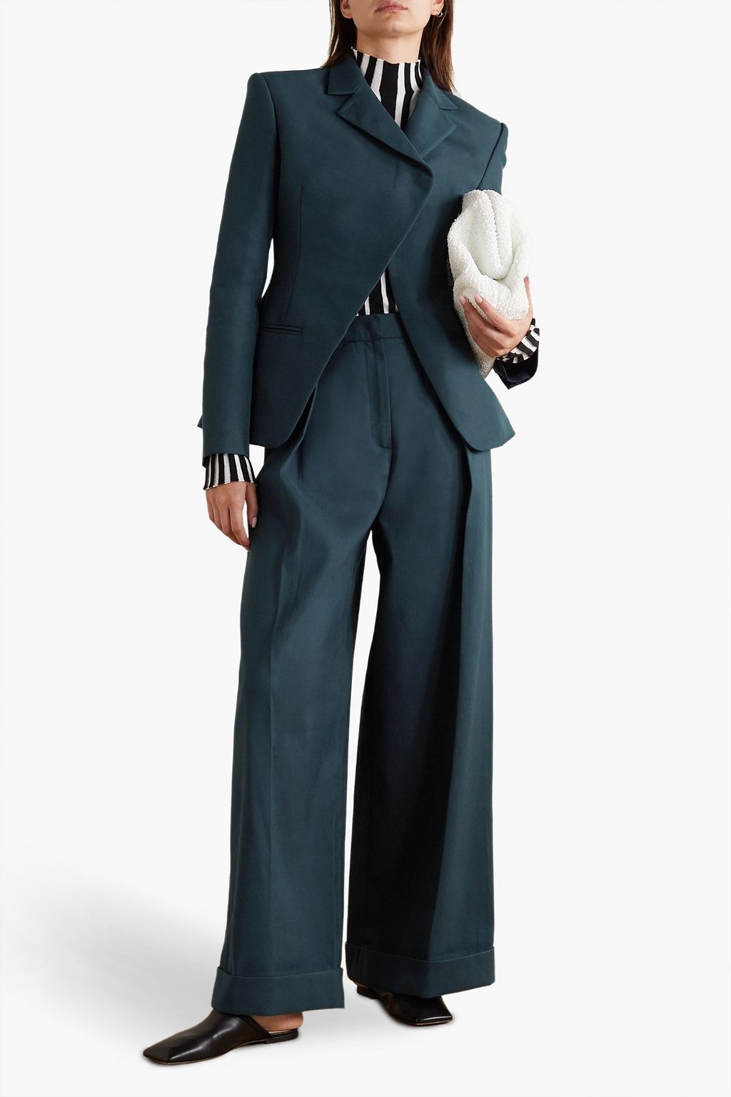 INTERIOR Proportion cotton and wool-blend blazer
