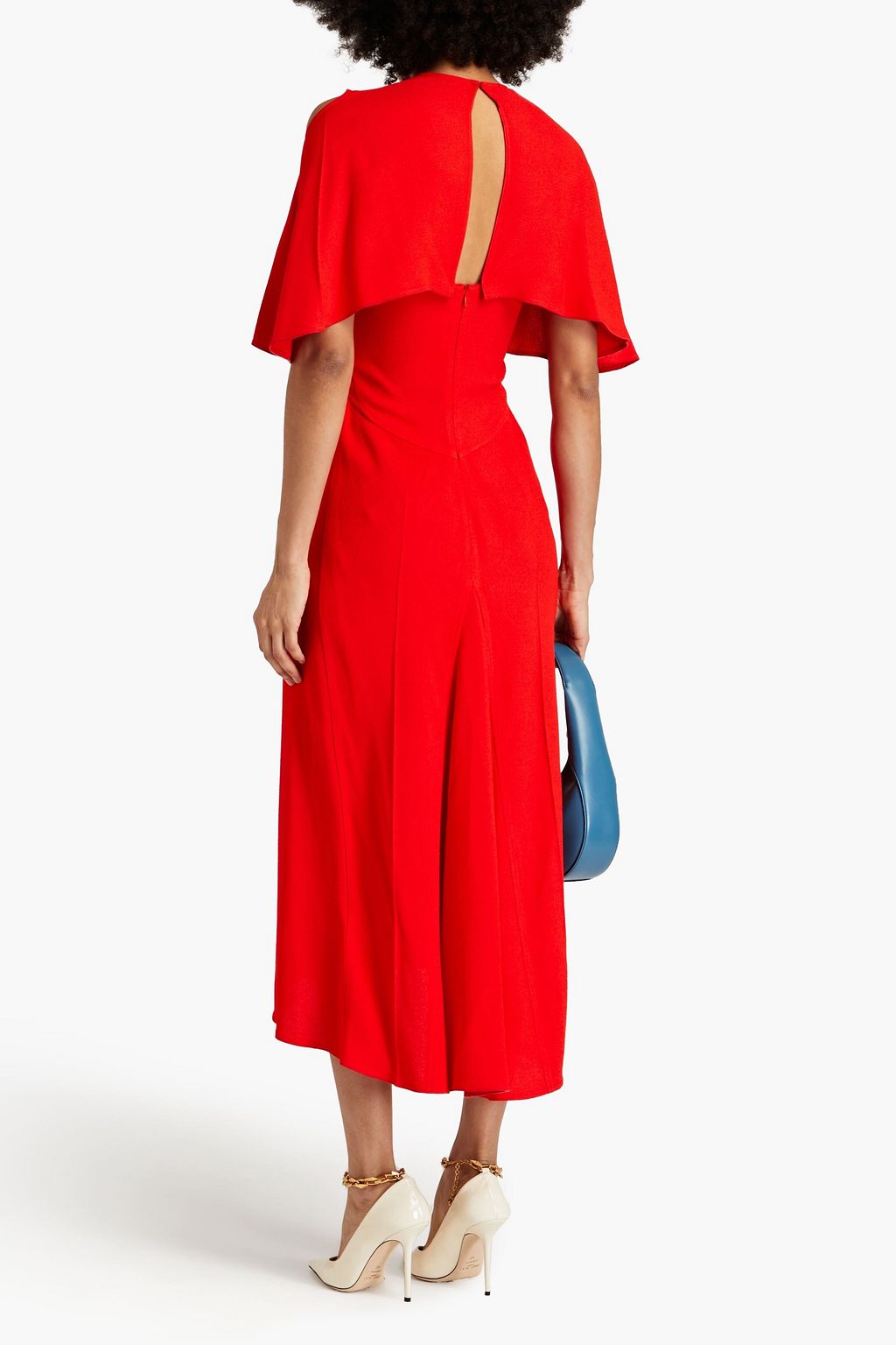 VICTORIA BECKHAM Cold-shoulder cutout crepe midi dress | THE OUTNET