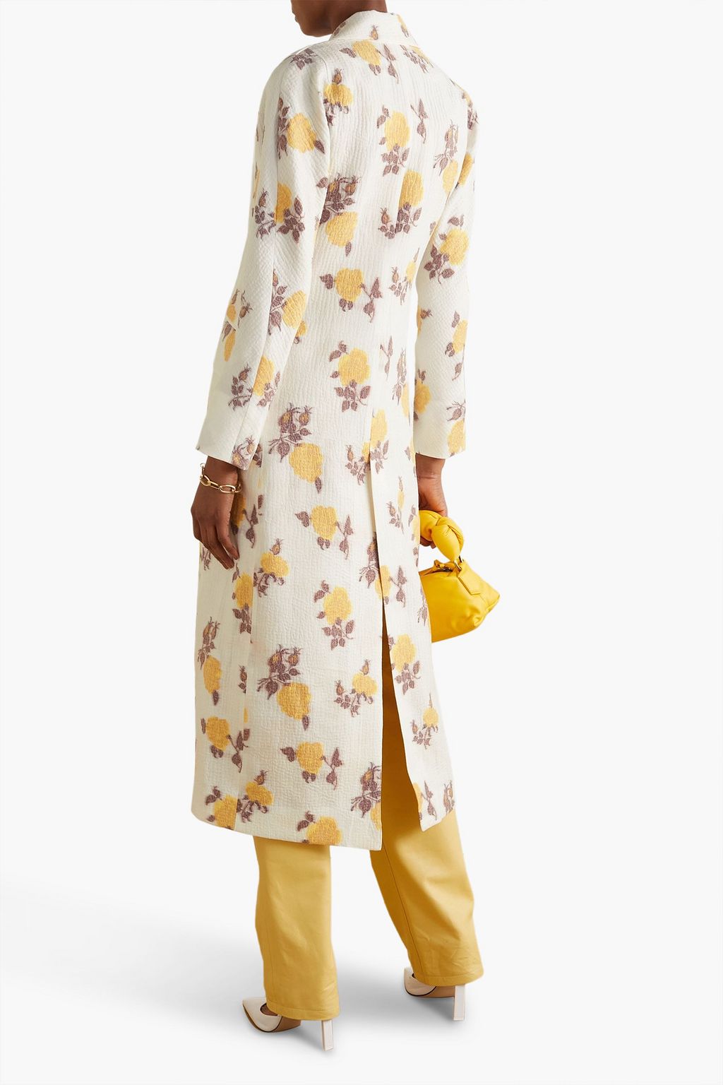 IOANNES Elsa floral-jacquard coat