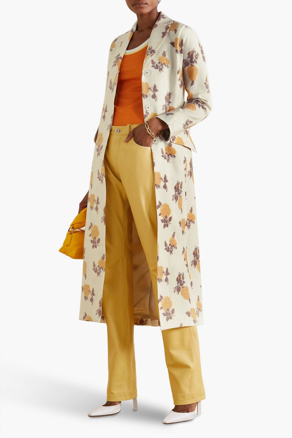 IOANNES Elsa floral-jacquard coat