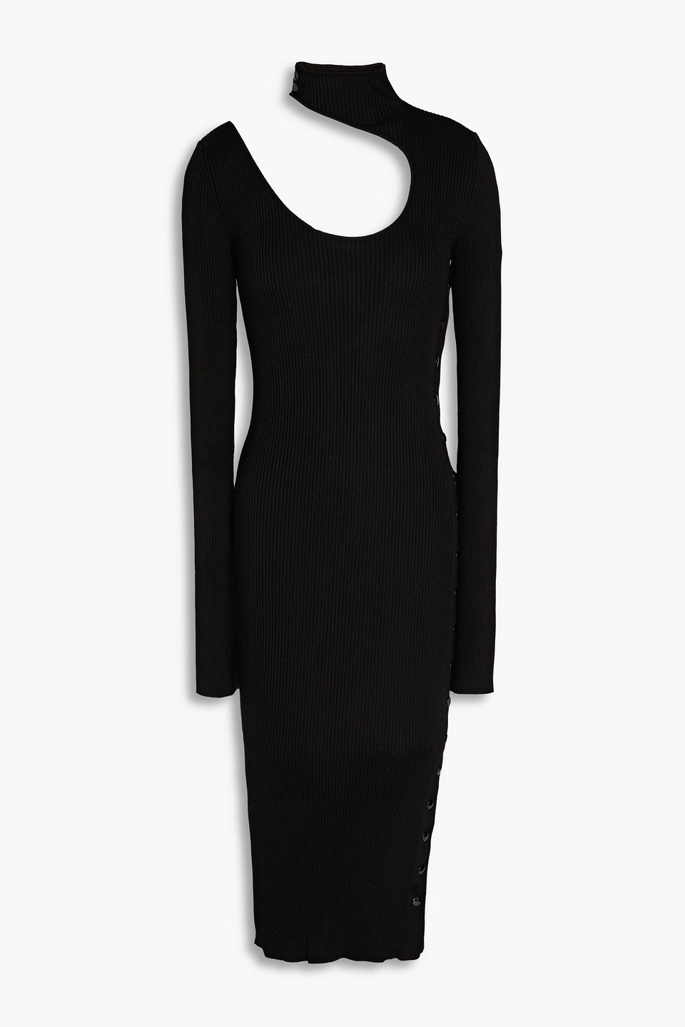 Petar Petrov - Cutout ribbed silk midi dress - Black - FR 36