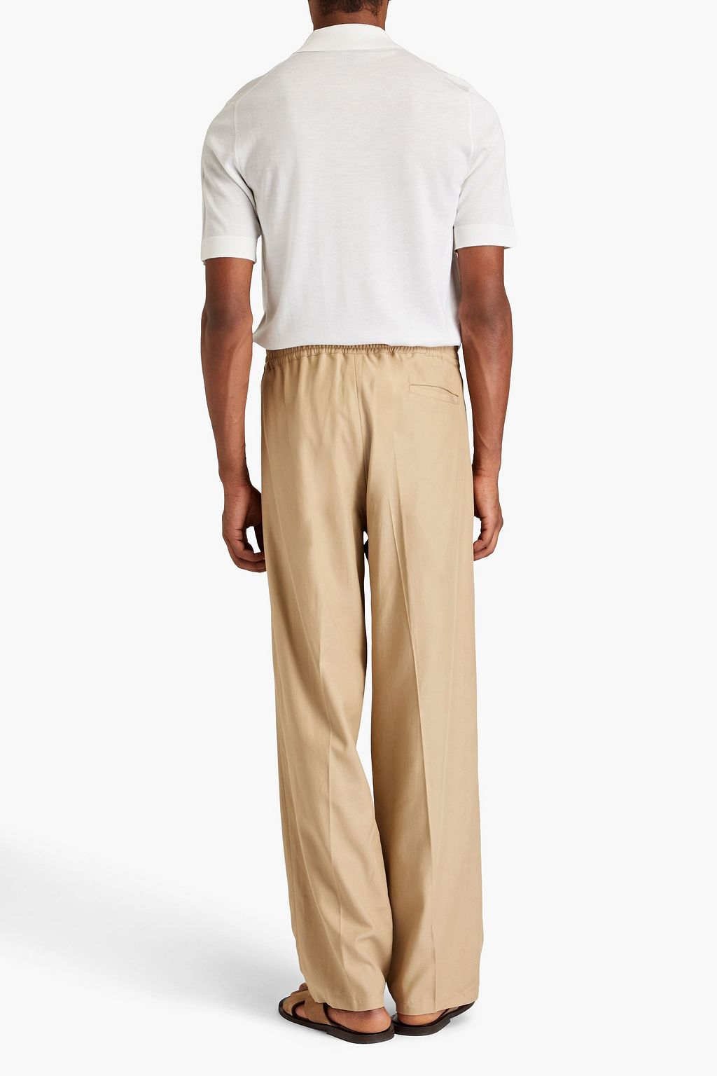 DUNHILL Merino wool and mulberry silk-blend polo shirt