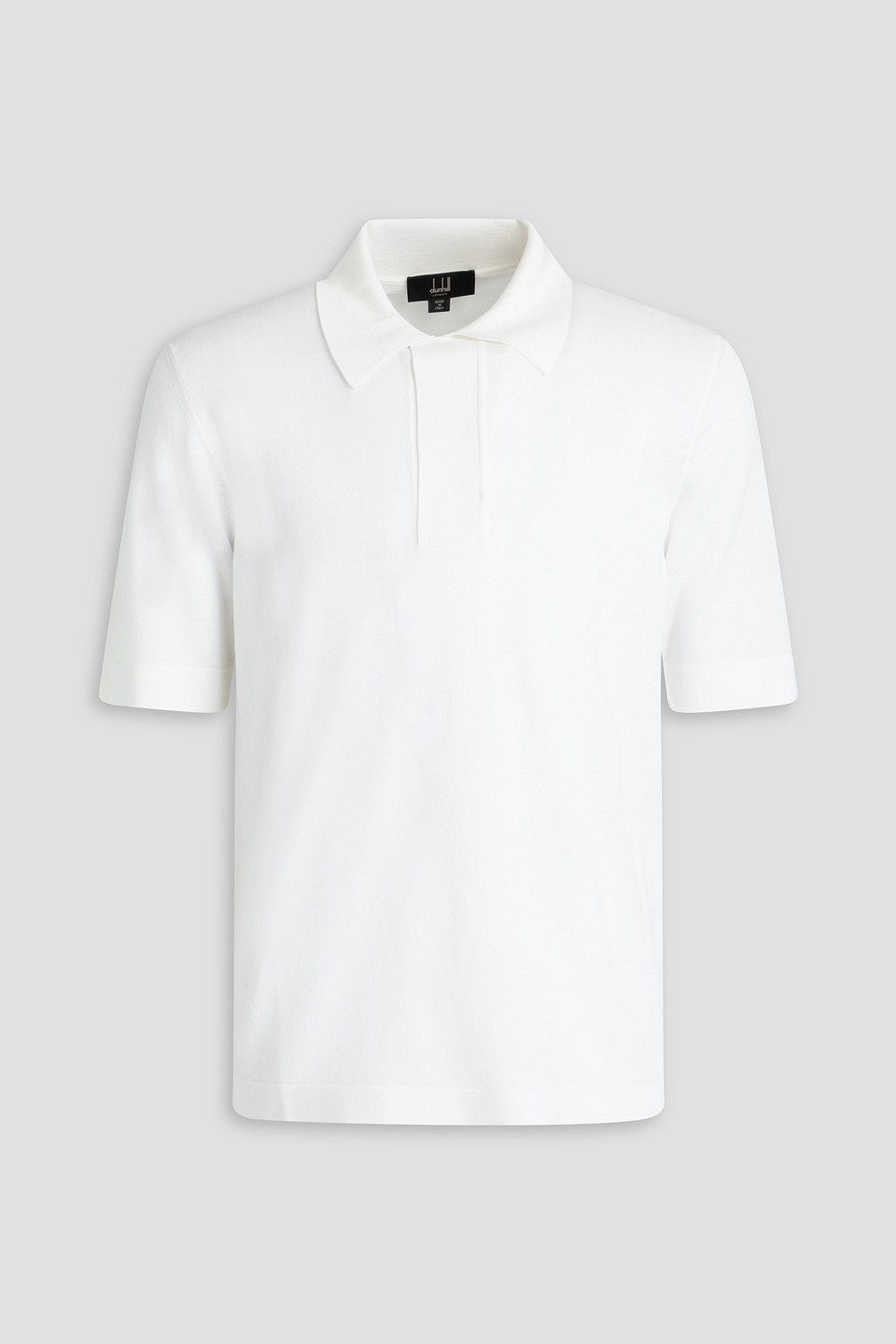 Shop Dunhill Merino Wool And Mulberry Silk-blend Polo Shirt In White