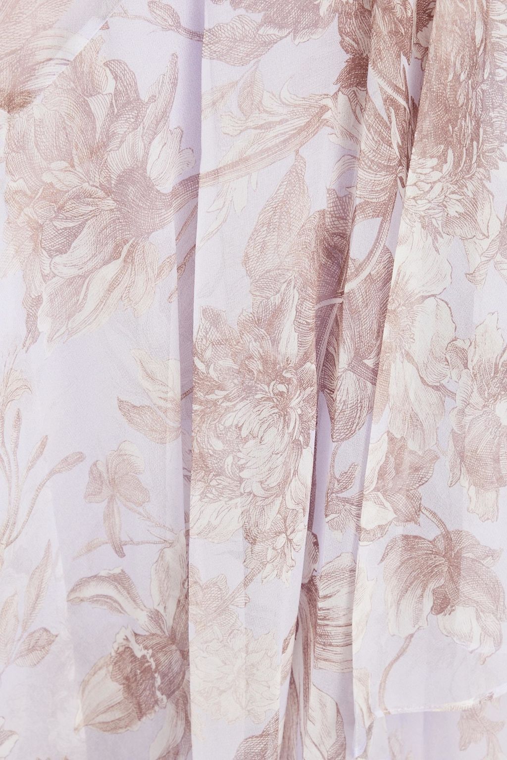 ERDEM Asymmetric floral-print silk-georgette midi skirt