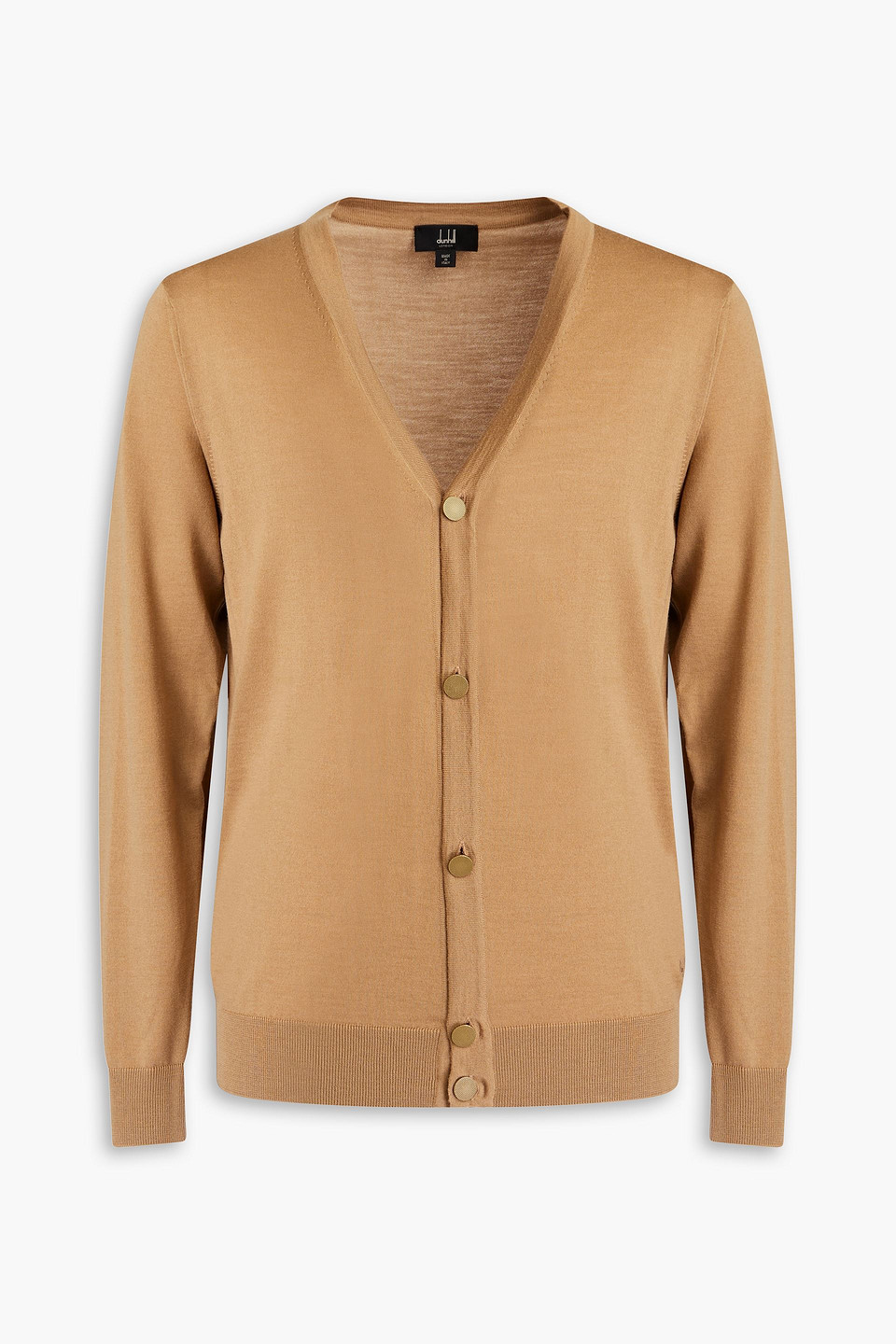 Dunhill Grosgrain Cashmere Cardigan In Camel