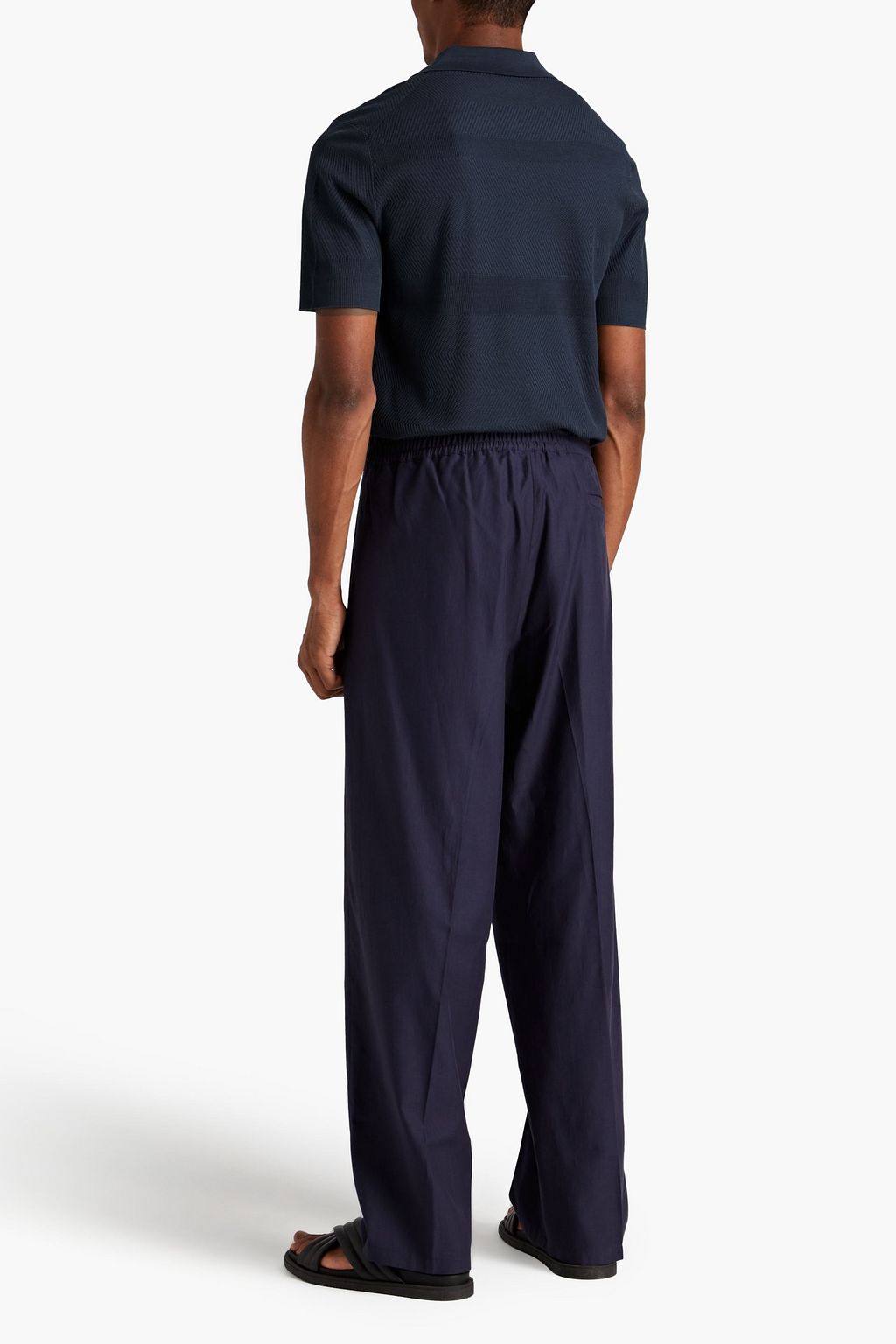 DUNHILL Mulberry silk-jacquard polo shirt