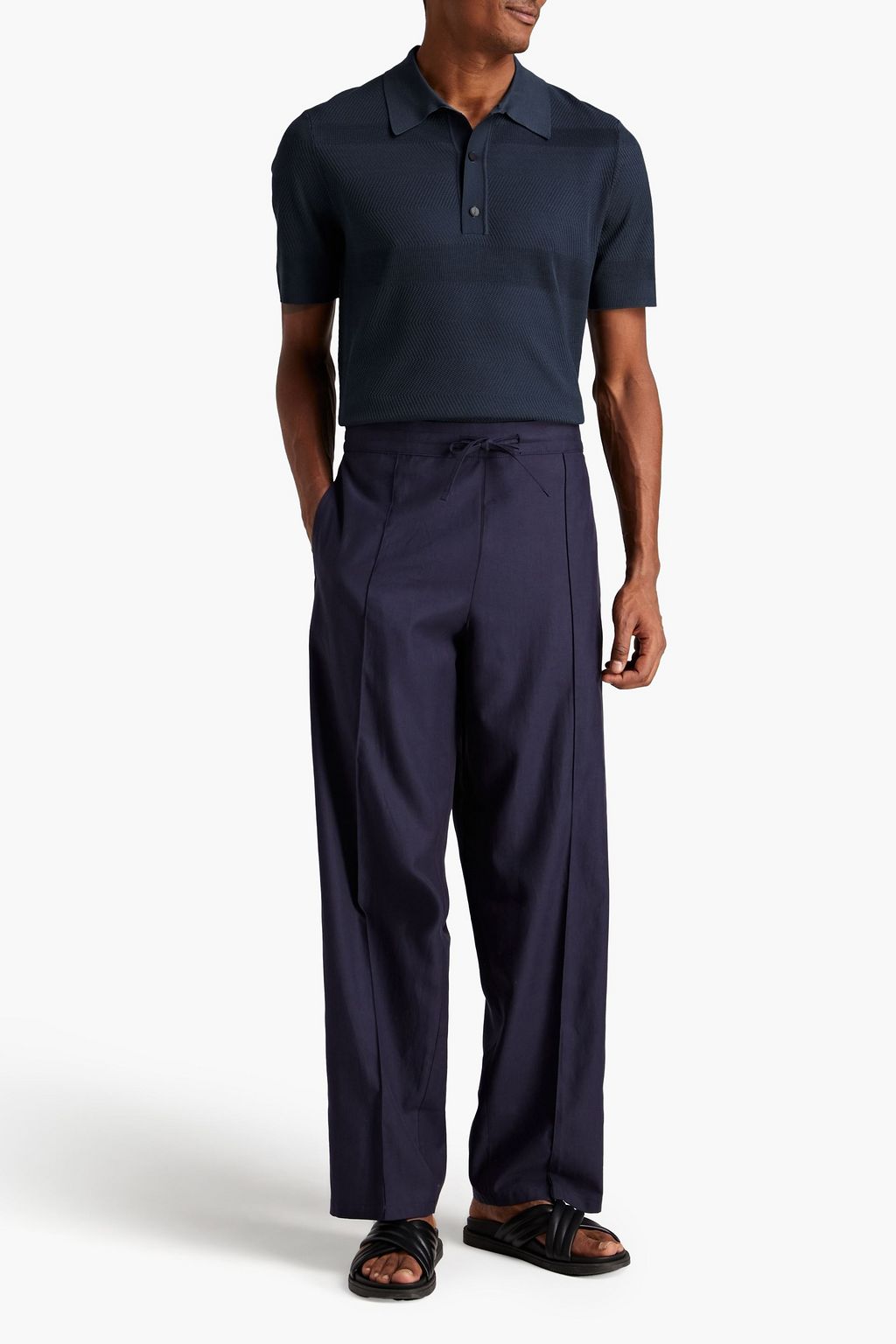 DUNHILL Mulberry silk-jacquard polo shirt
