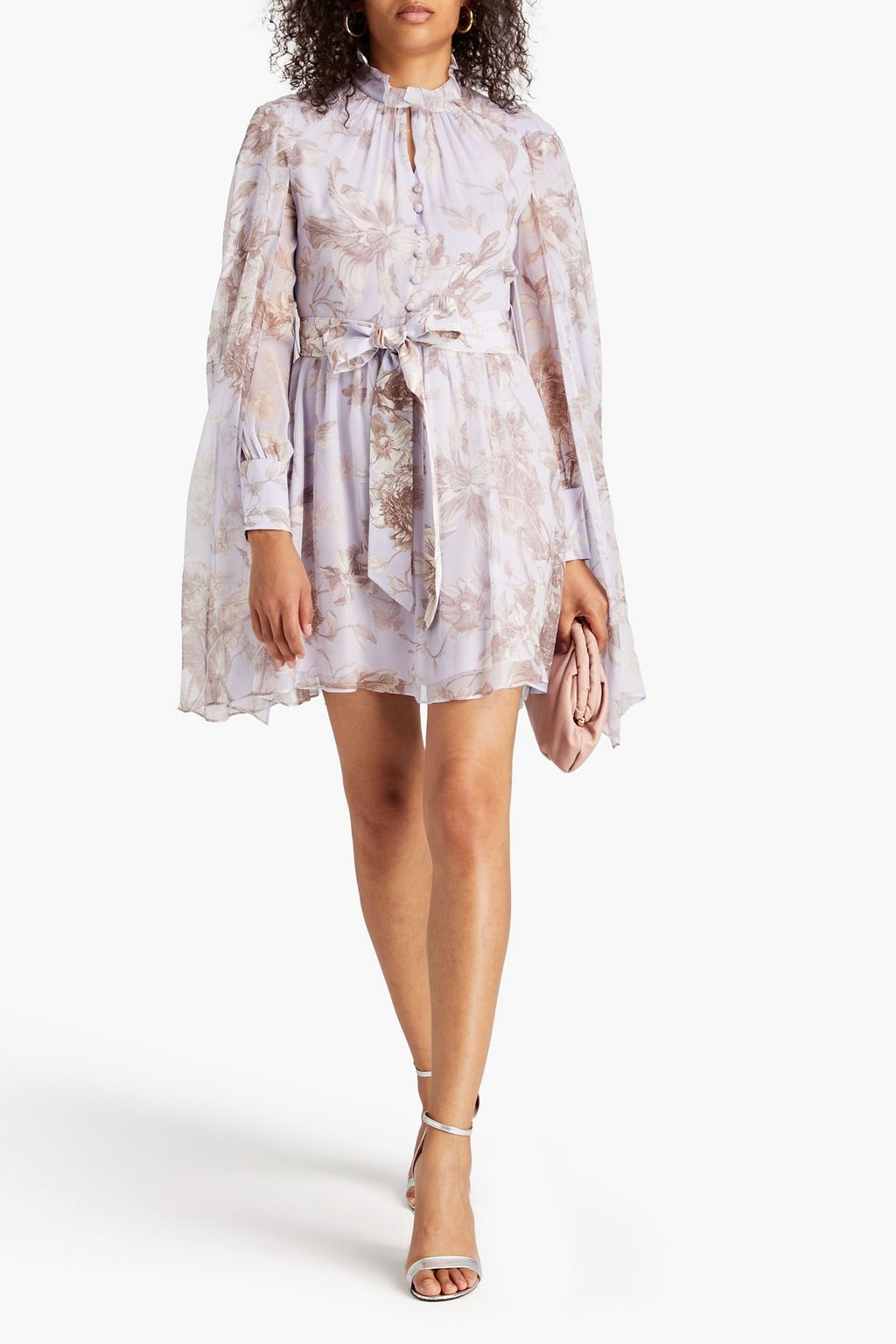 ERDEM Clarice floral-print silk-georgette mini dress