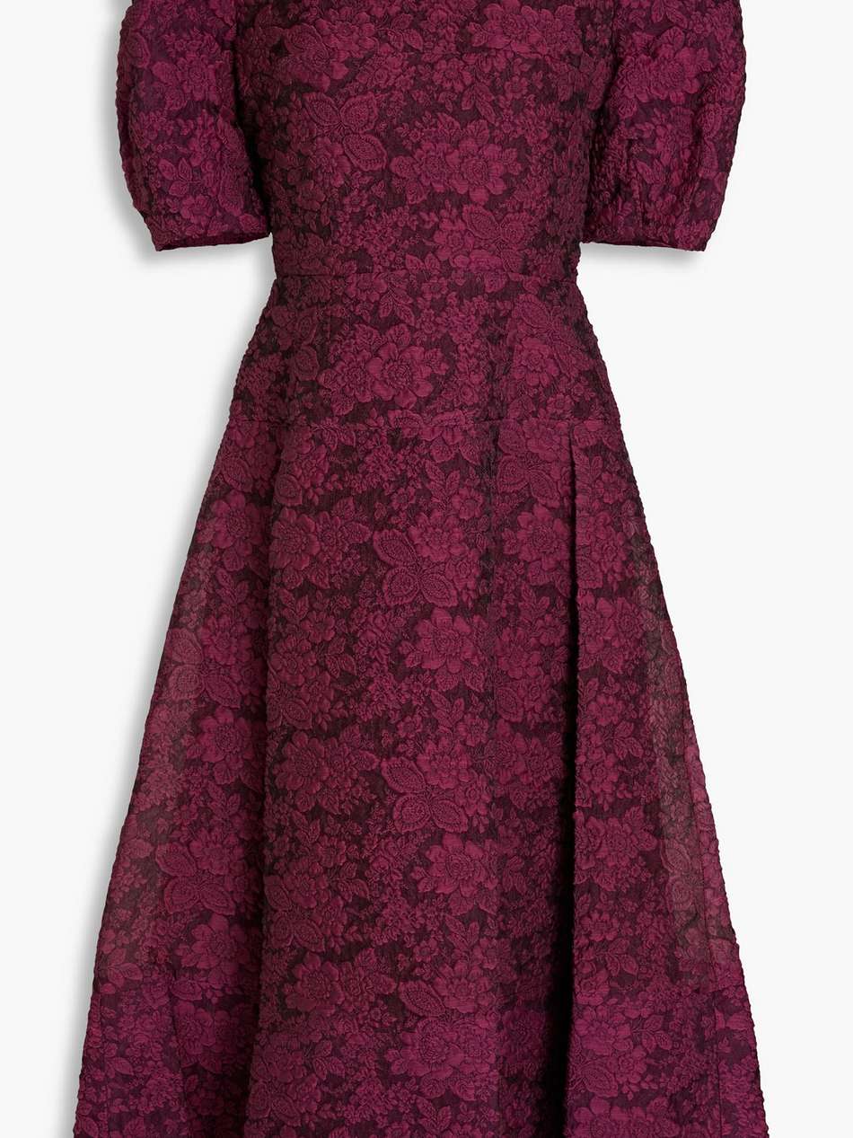 kira cloqué-organza midi dress