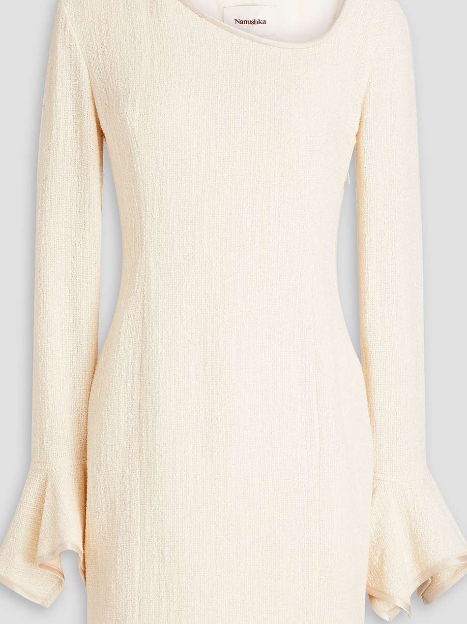 elva cotton-blend bouclé-tweed mini dress